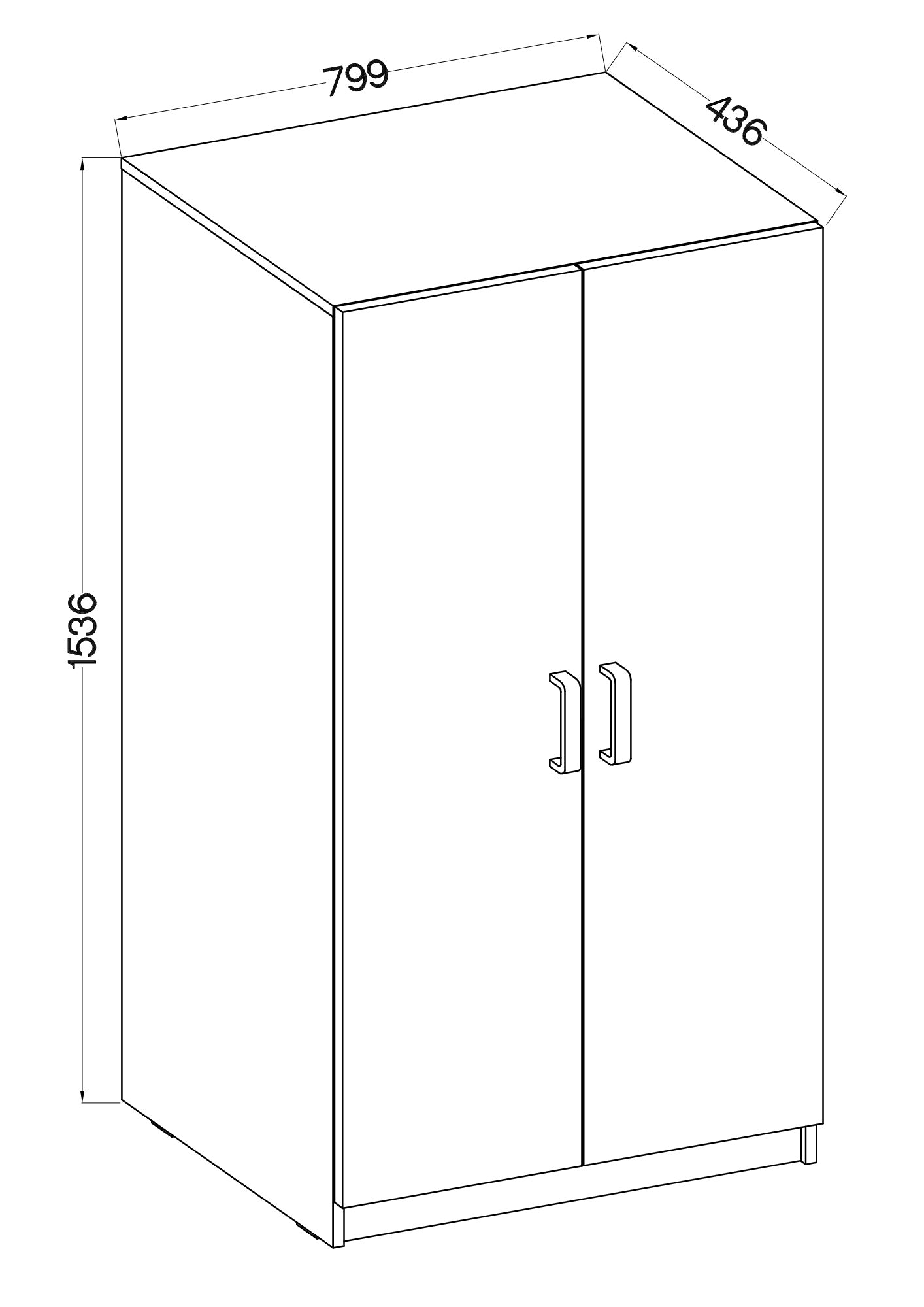 LE Malta 108 2F Wardrobe in Artisan Oak