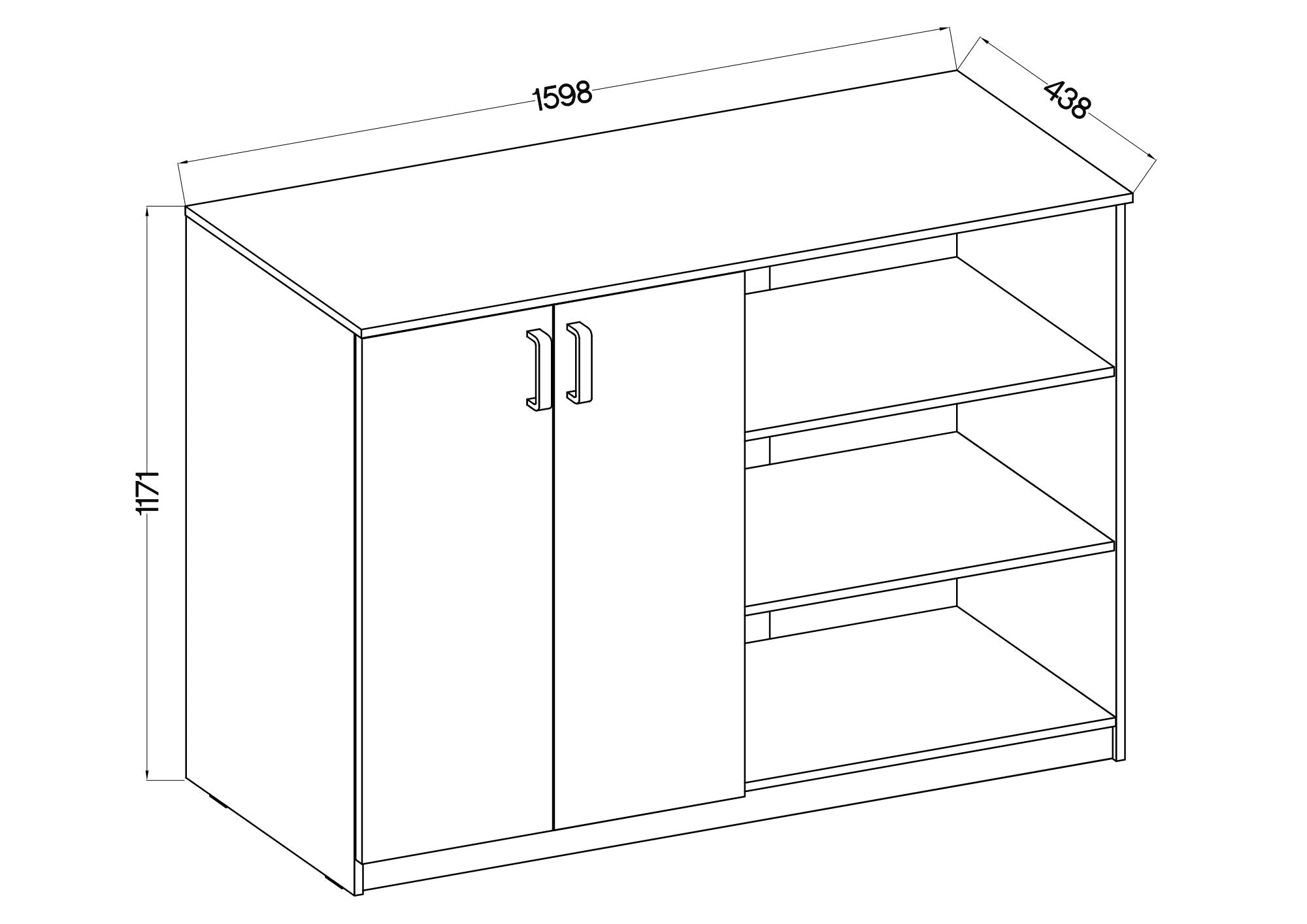 LE Malta 850 2F Sideboard in Artisan Oak