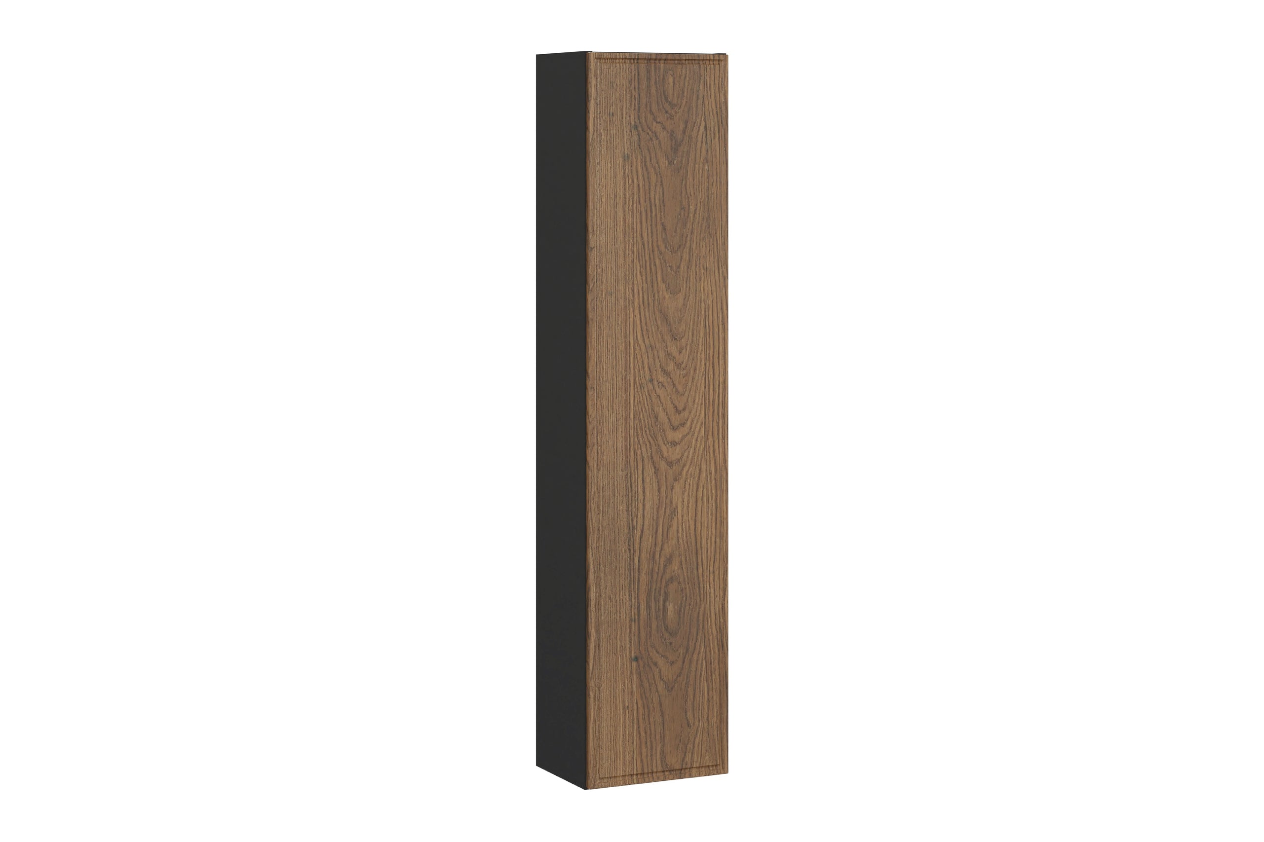 Talia Casella Tall Cabinet – Matt Black, Casella Oak, 30x25.5x140 cm