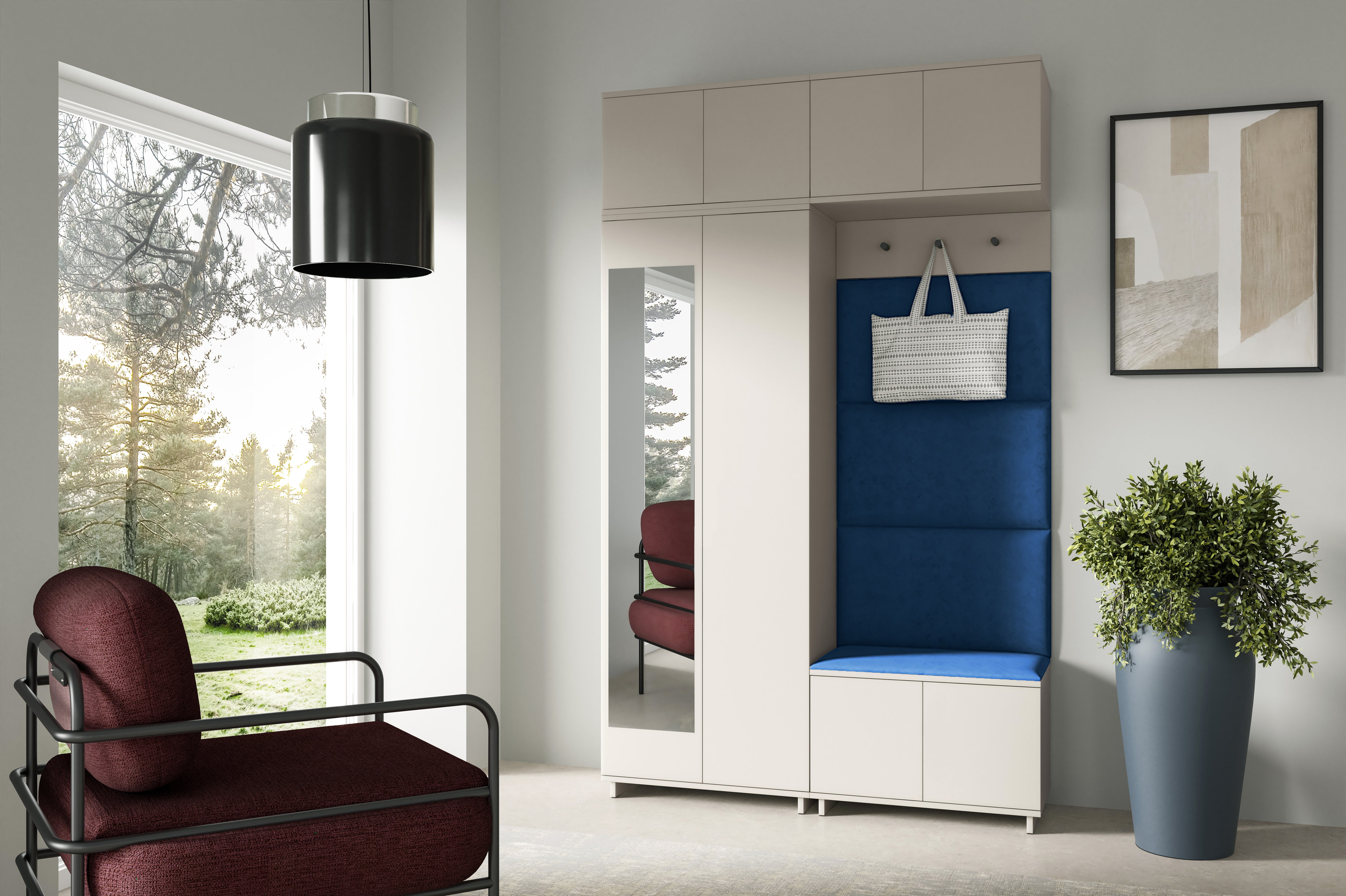 PK Bianco 1 Hallway Wardrobe Set - Deep Blue