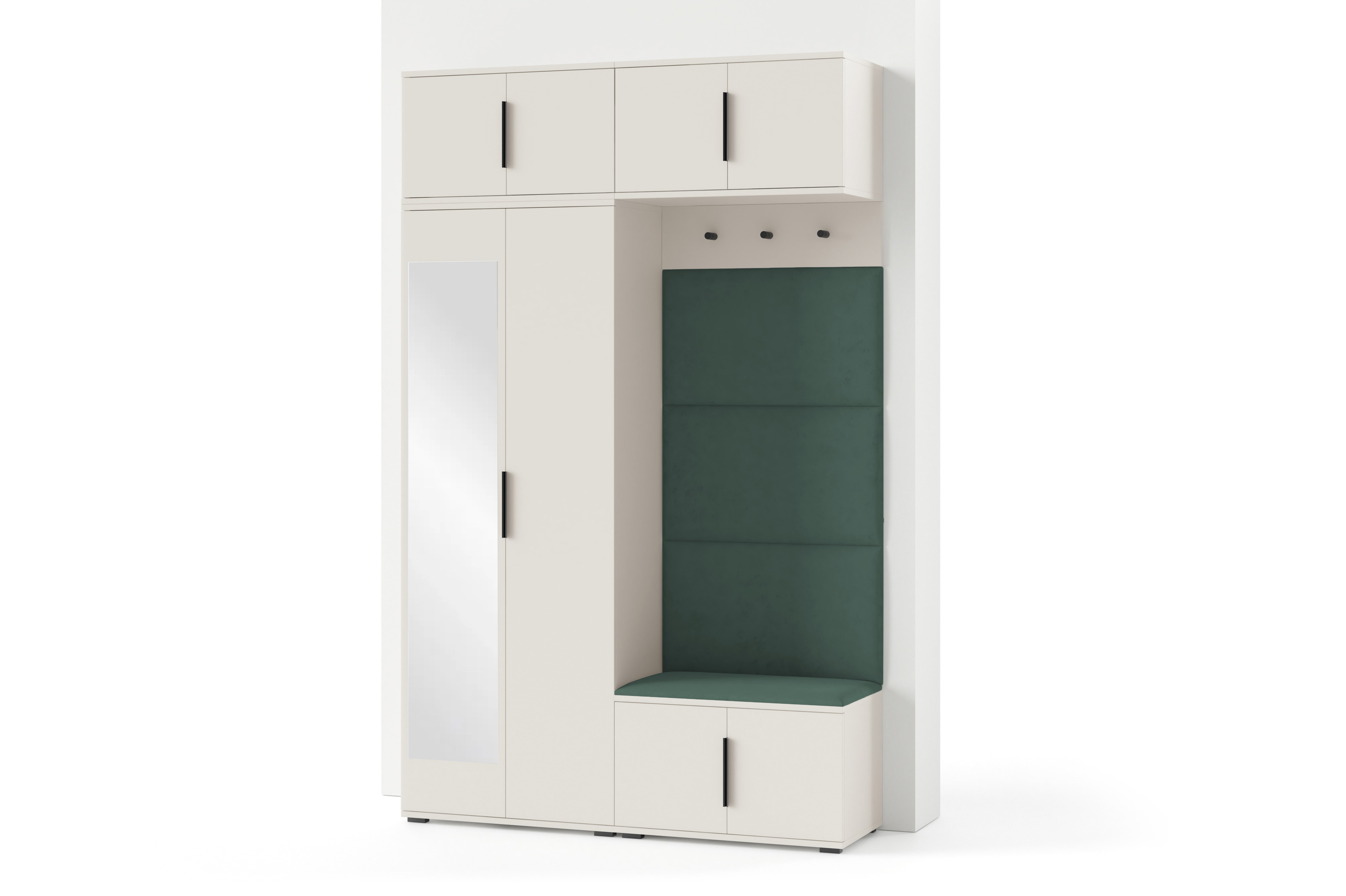 PK Bianco 1 Hallway Wardrobe Set - Upholstered Panels in Various Colours
