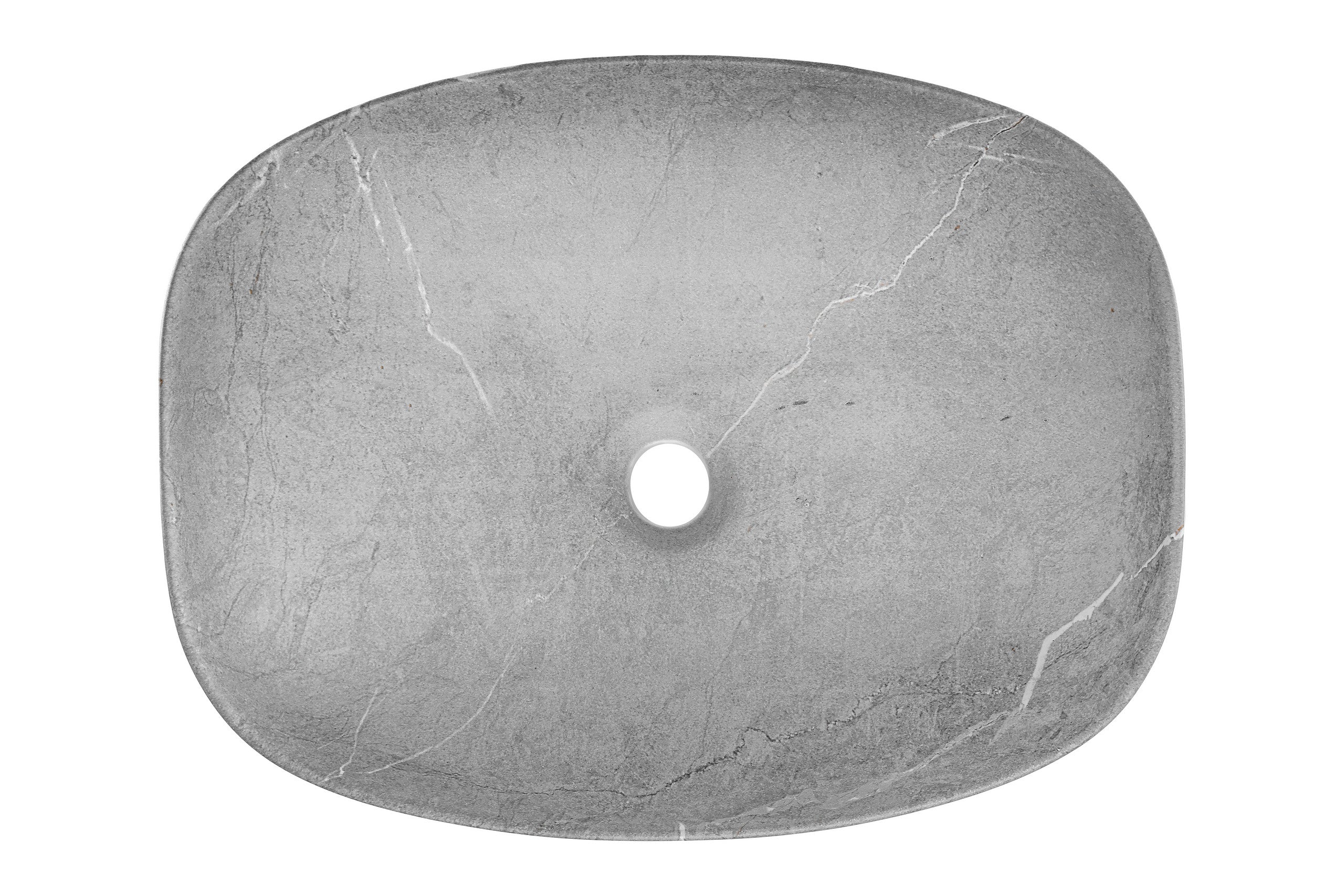 Anna Grey Marble Countertop Basin – Matt Finish, 50.5 cm