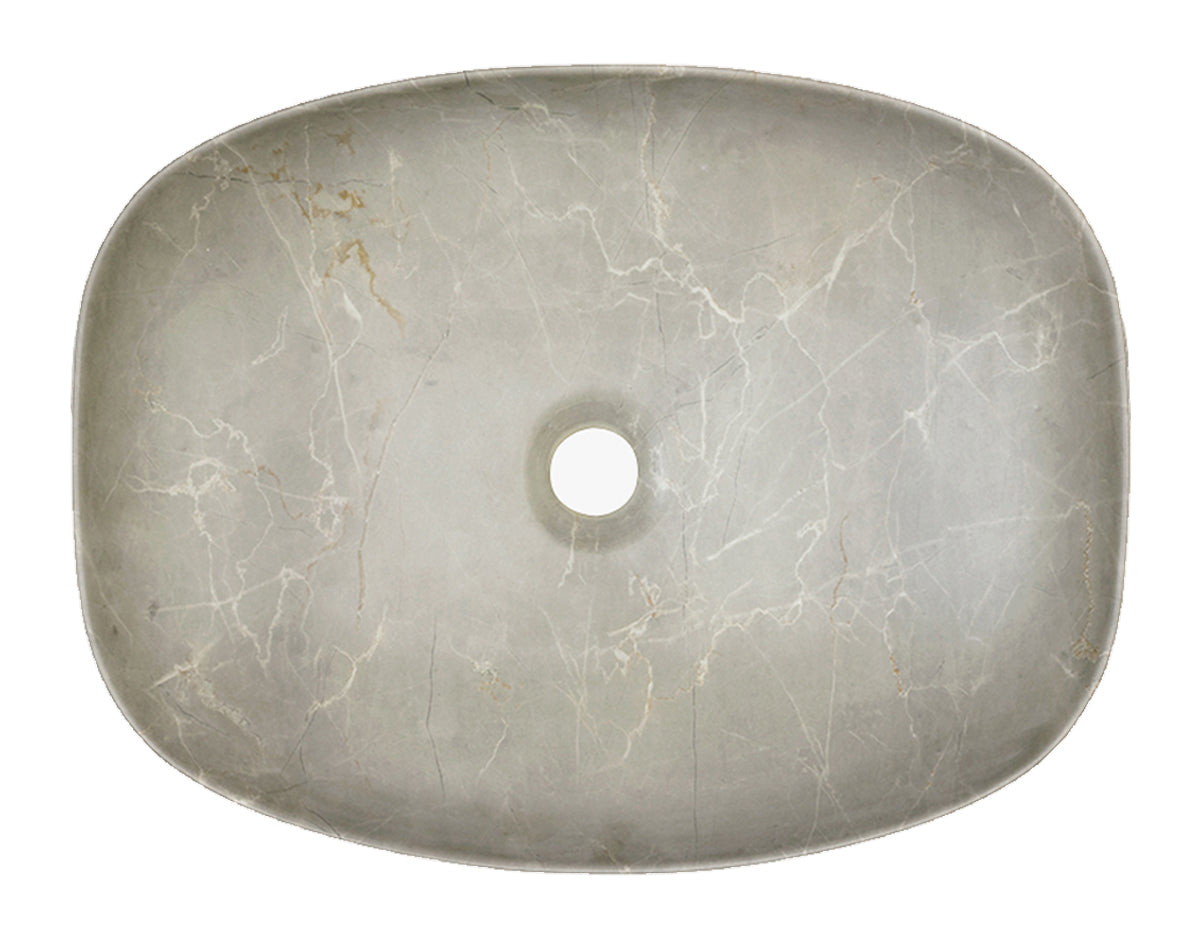 Anna Dark Beige Marble Countertop Basin – Matt Finish, 50.5 cm