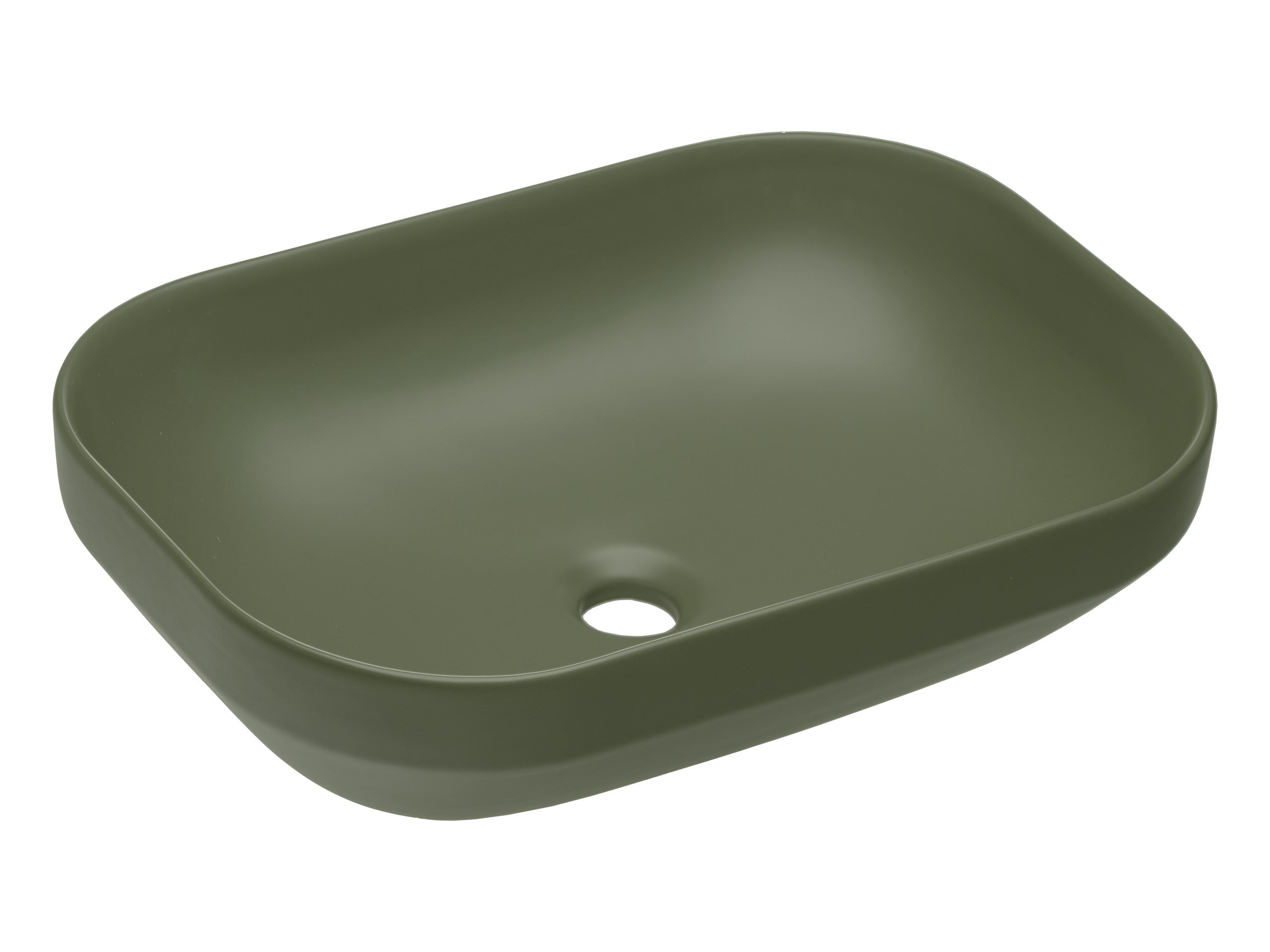 Neli Countertop Basin – Matt Forest Green, 61 x 38 cm