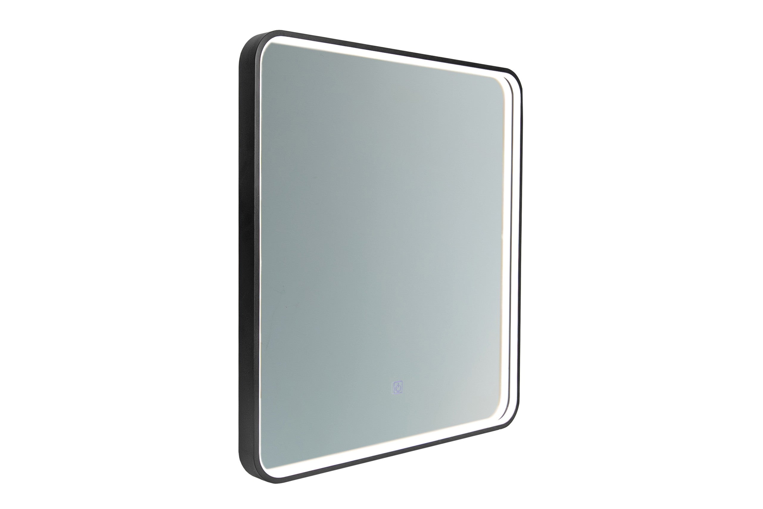 Vega LU LED 60 – Rectangular LED Bathroom Mirror with Black Frame, 60 × 65 cm