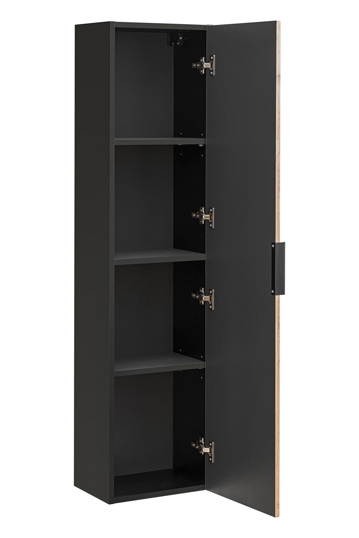 Xilo Tall Cabinet – Black / Wotan Oak, 35 cm