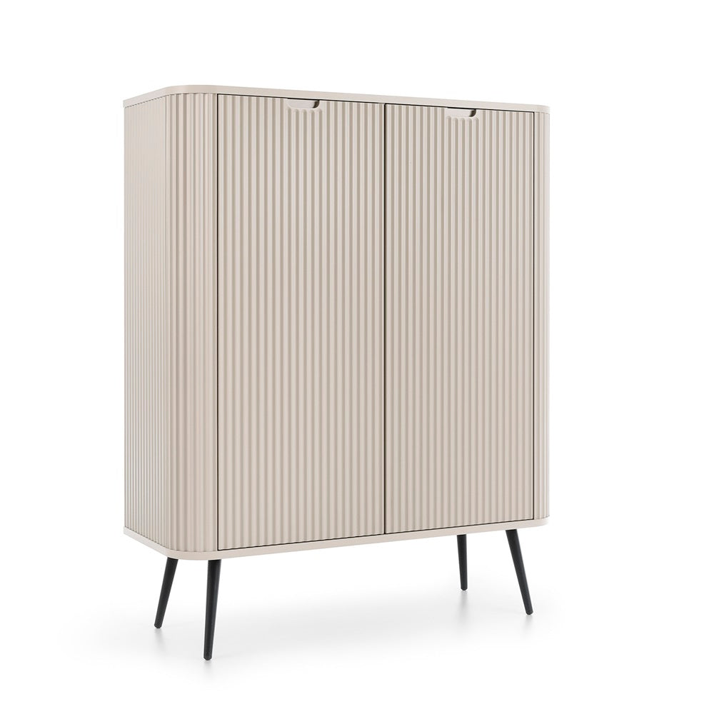 ZOVA Chest of Drawers with Two Doors #color_Cashmere with black legs