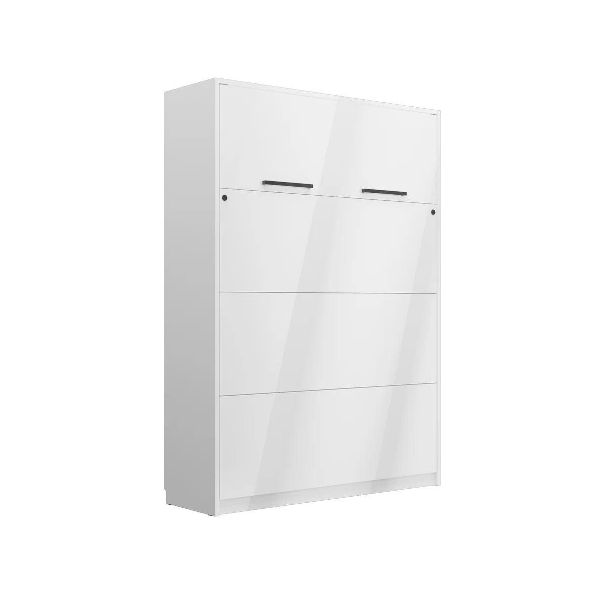 Genius Murphy Bed with Sofa White Gloss 140 x 200 cm, LED Lighting