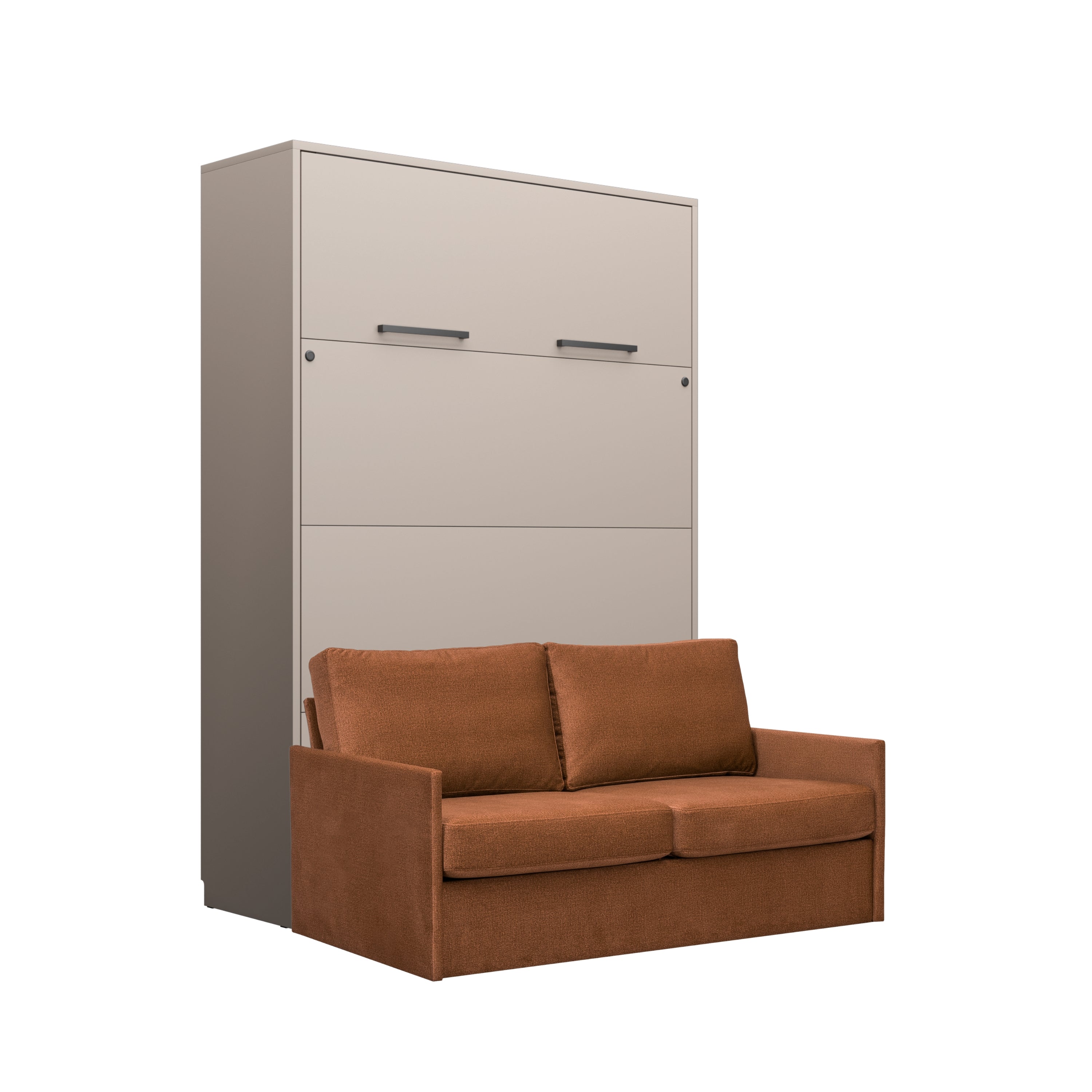 Customizable Genius Murphy Bed with Sofa Set 140 x 200 cm Congo, LED Lighting