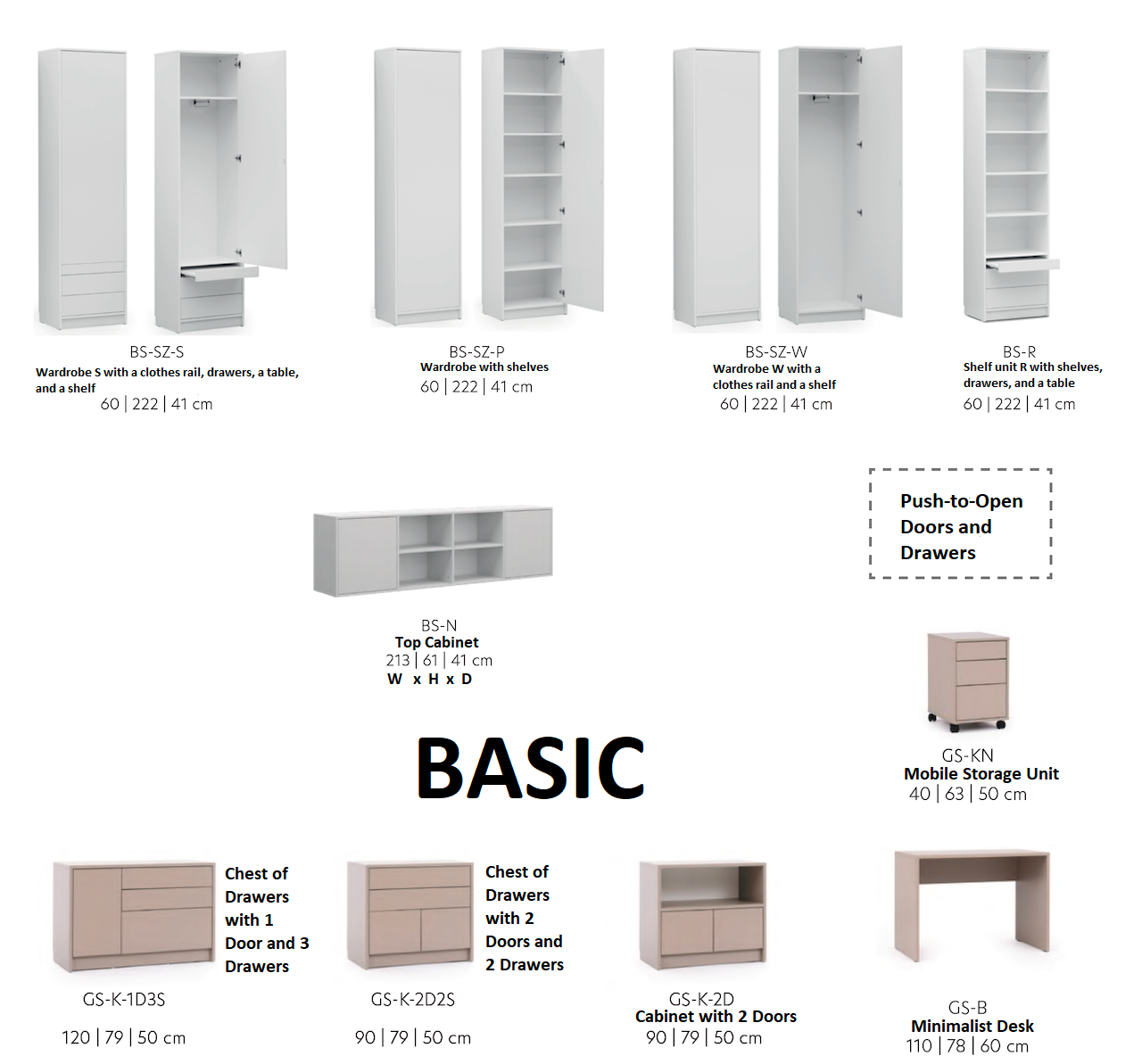 Customizable Murphy BASIC Horizontal Murphy Bed Furniture Set Sonoma Oak 90, 120, 140 x 200 cm