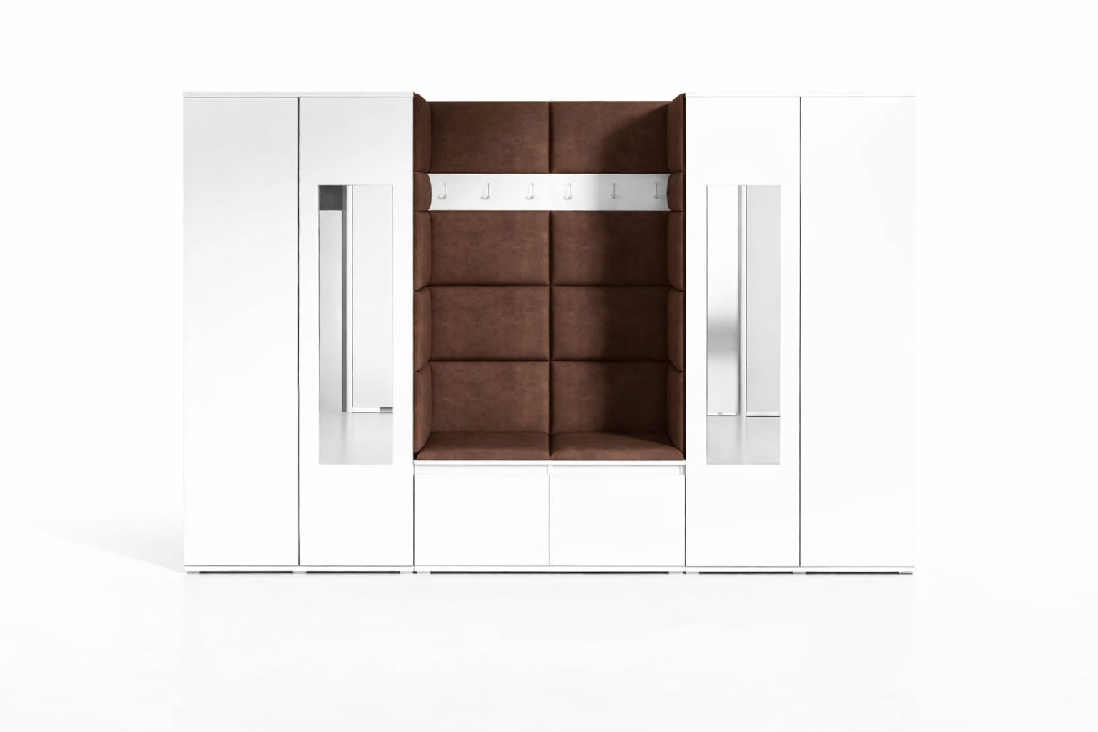 PK Emi 10 Hallway Wardrobe White- Upholstered Panels in Various Colours