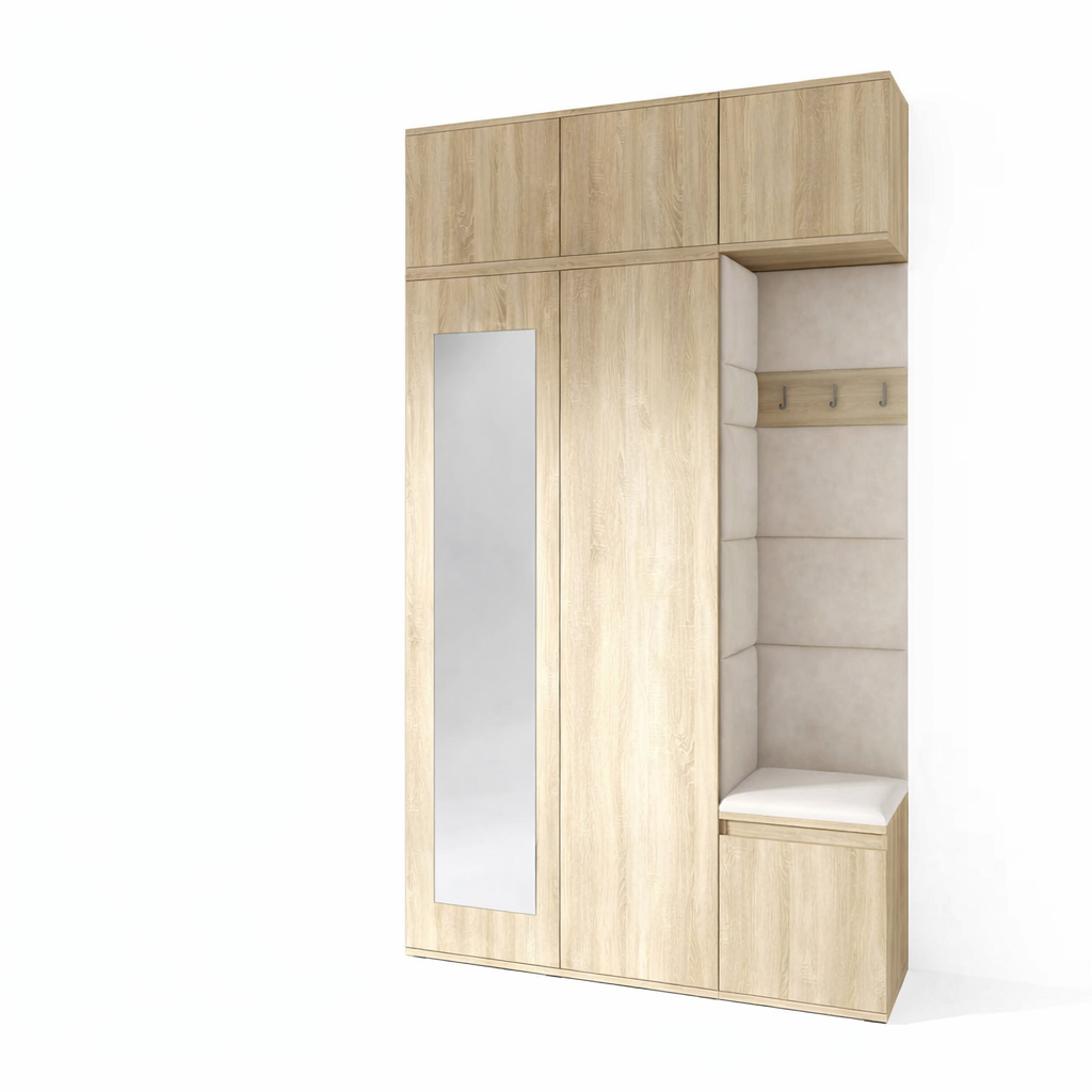 PK Emi 18 Hallway Wardrobe Sonoma Oak - Upholstered Panels in Various Colours