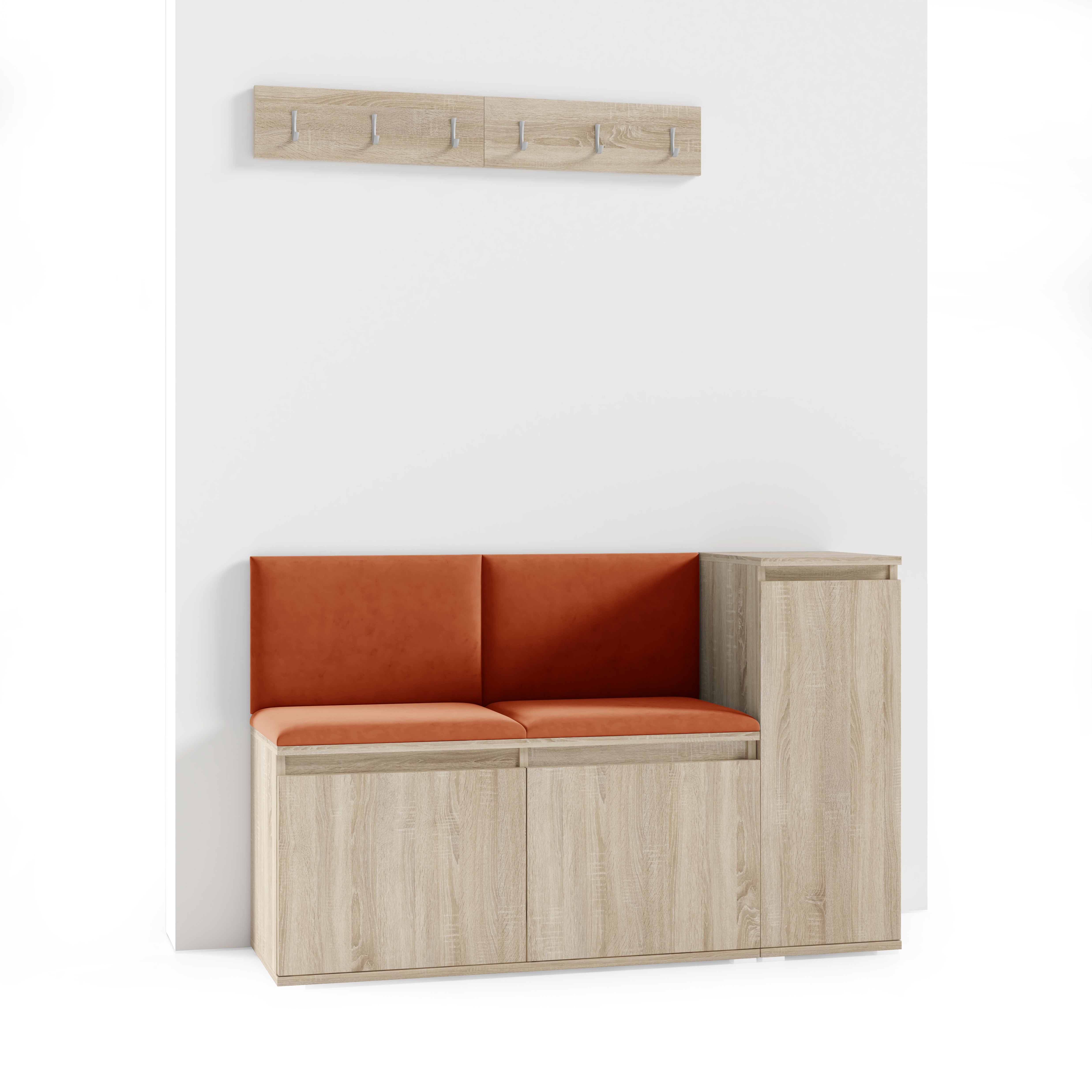 PK Emi 25 Hallway Wardrobe Sonoma Oak- Upholstered Panels in Various Colours