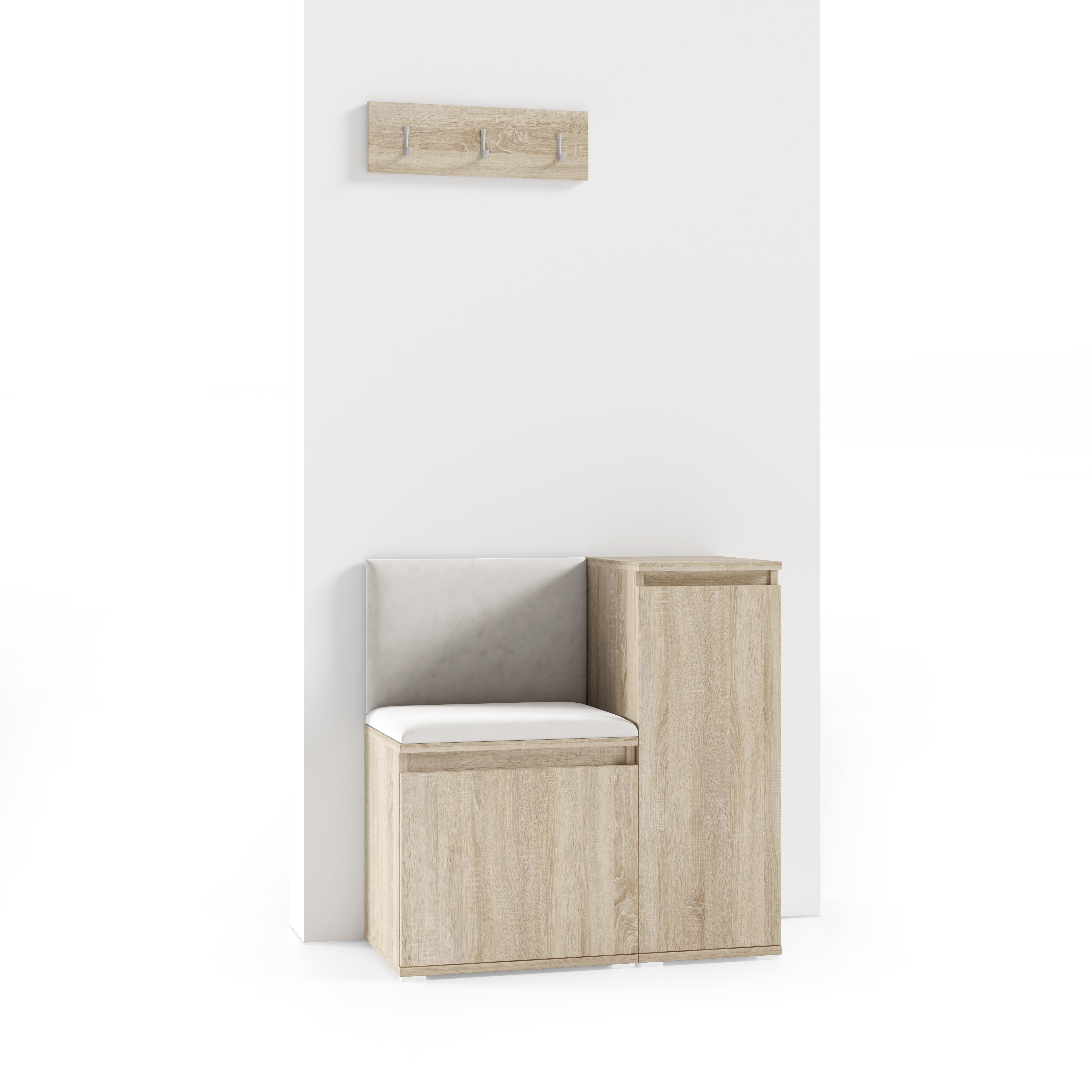 PK Emi 30 Hallway Wardrobe Sonoma Oak - Upholstered Panels in Various Colours