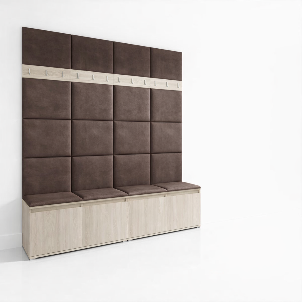 PK Emi 4 Hallway Wardrobe Sonoma - Upholstered Panels in Various Colours