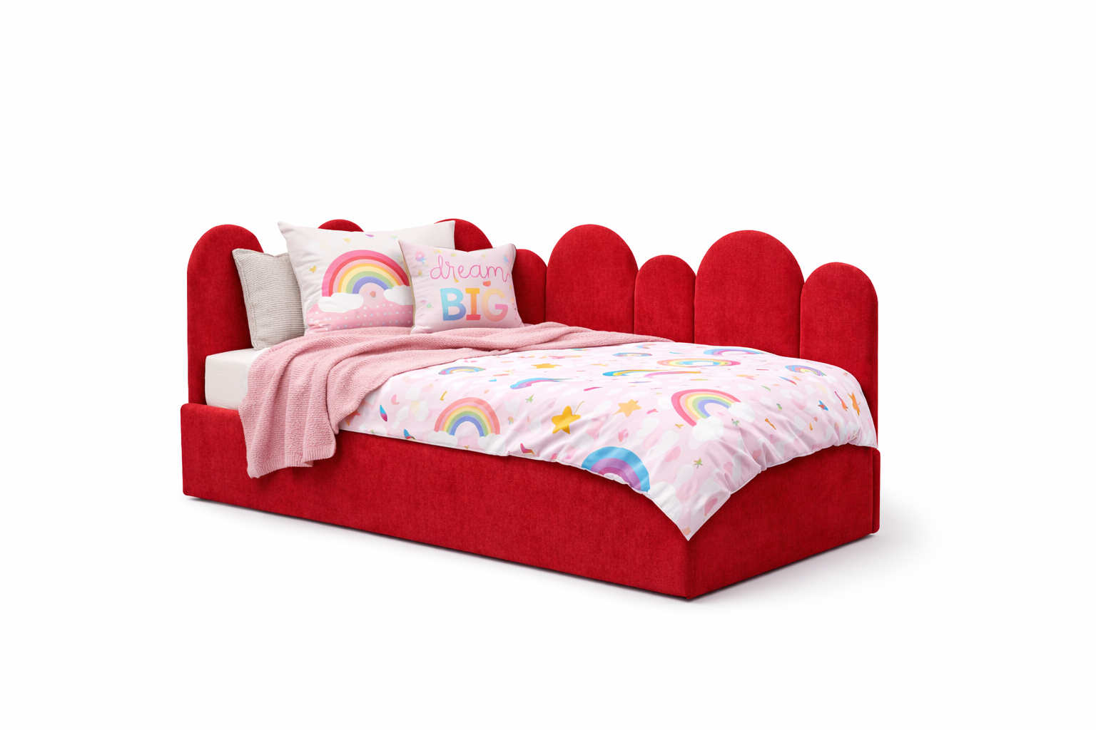 FLOW Upholstered Bed – 90 × 200 / 120 × 200 cm – Kids & Youth