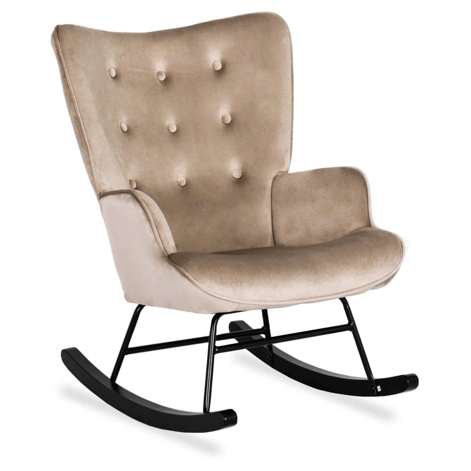Elite ELIS Beige Velvet Rocking Chair