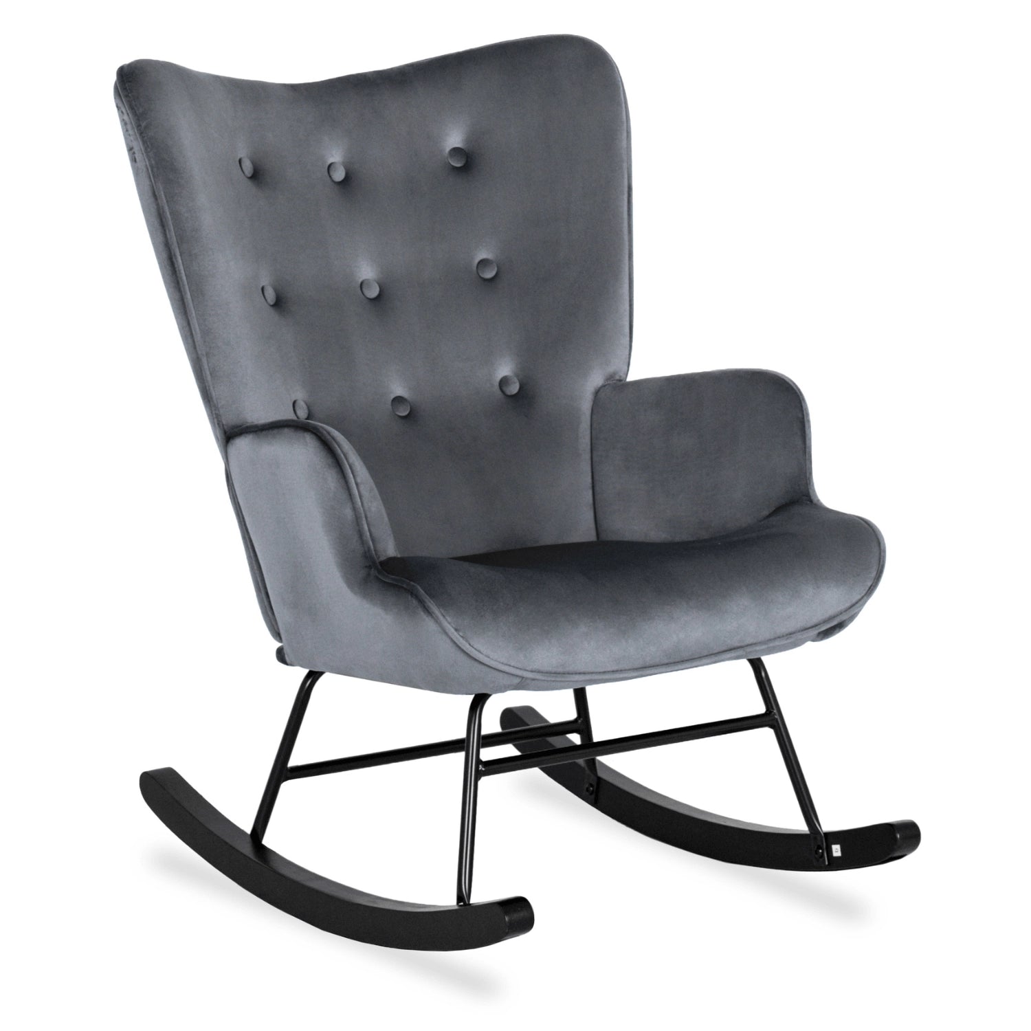 Elite ELIS Grey Velvet Rocking Chair