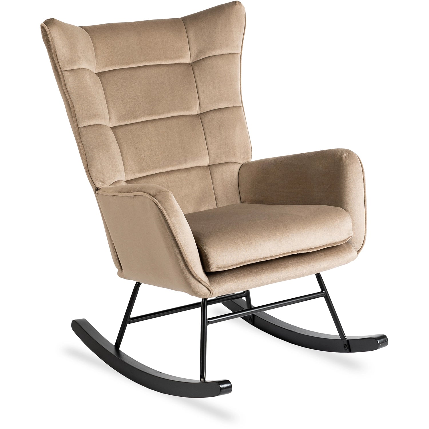 Elite JACKSON Beige Velvet Rocking Chair