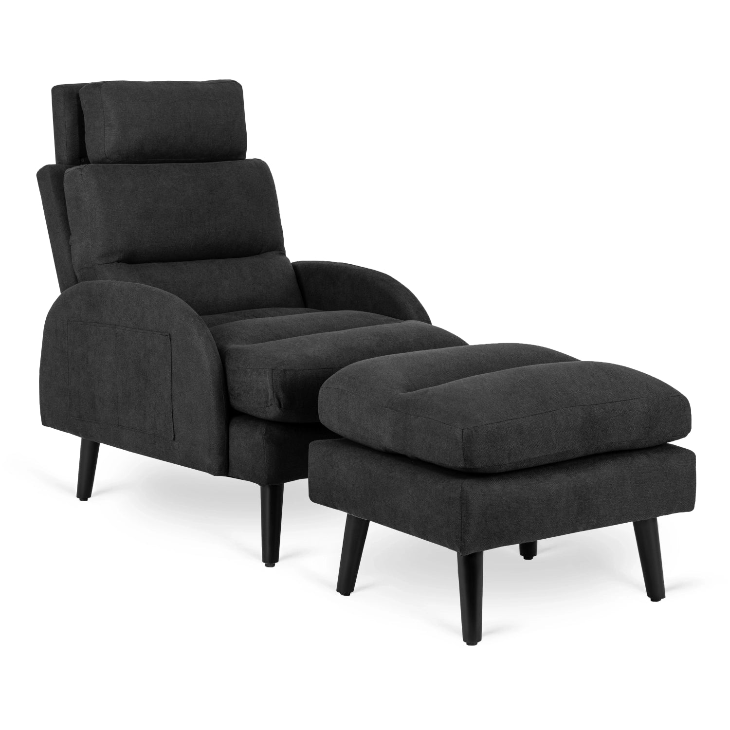 Elite HENRY Black Recliner Armchair with Footrest
