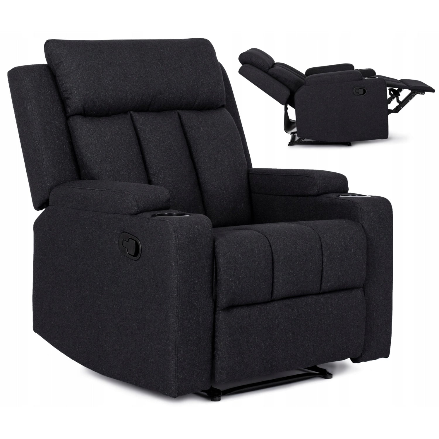 Elite KOBI 2 Black Recliner Armchair