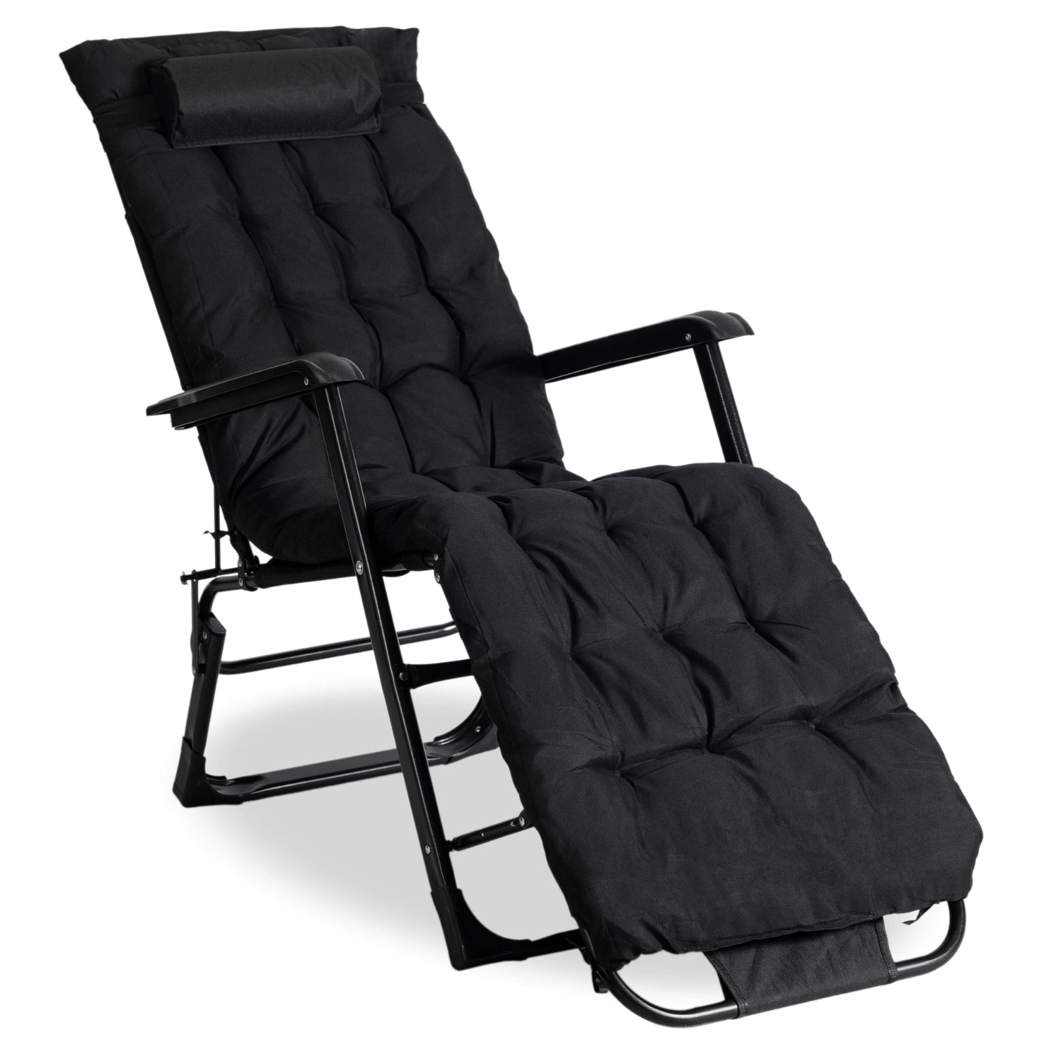 Elite EDISON Garden Recliner Black - Adjustable Outdoor Lounger