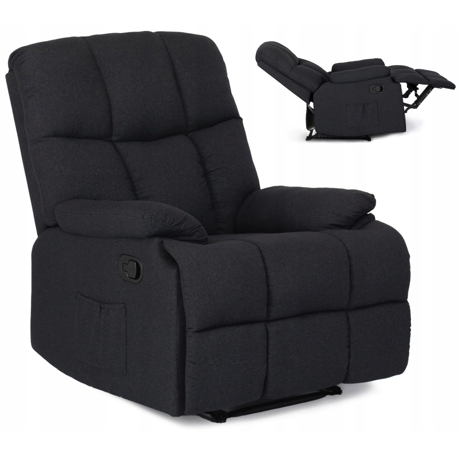 Elite RIKO Black Recliner Armchair