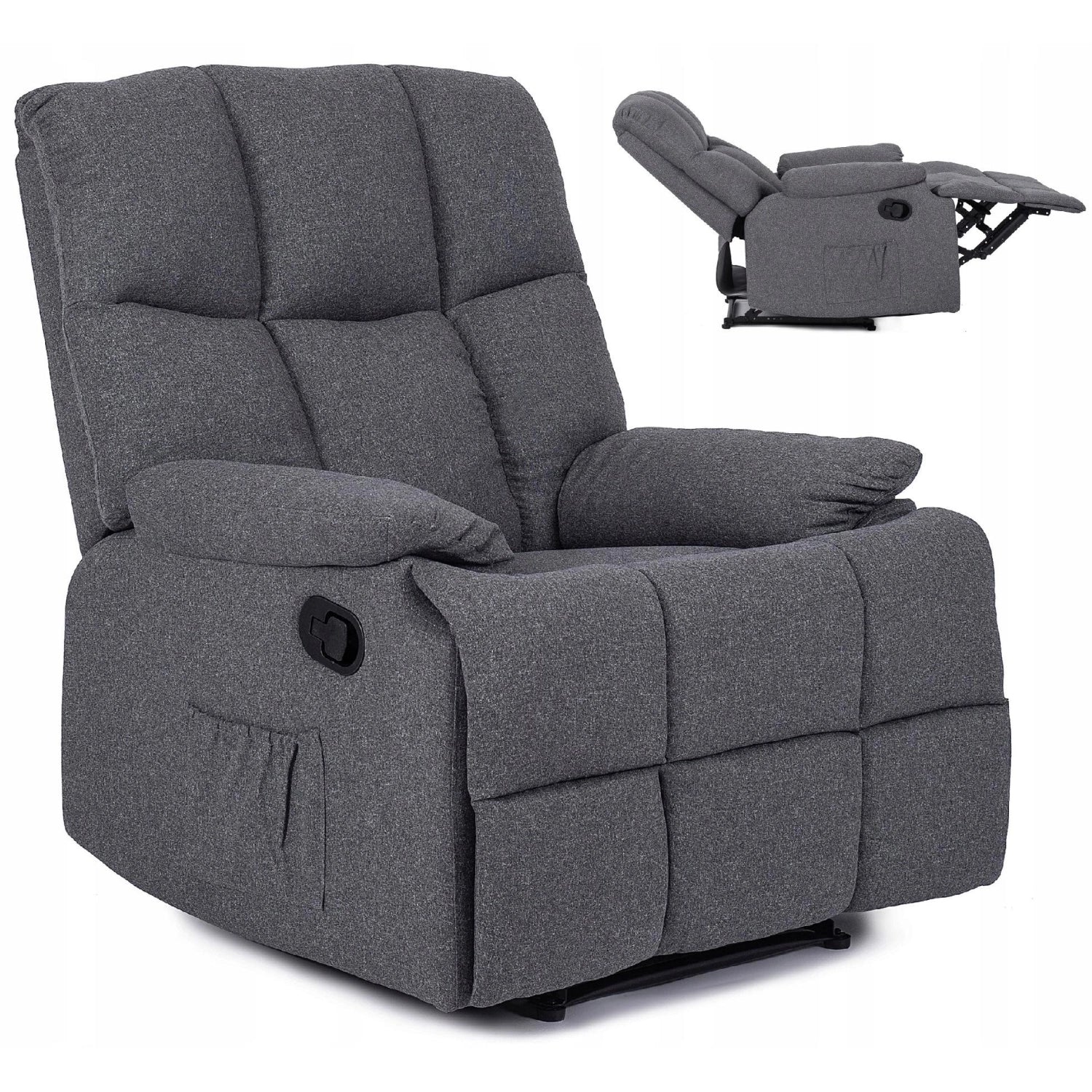 Elite RIKO Gray Recliner Armchair