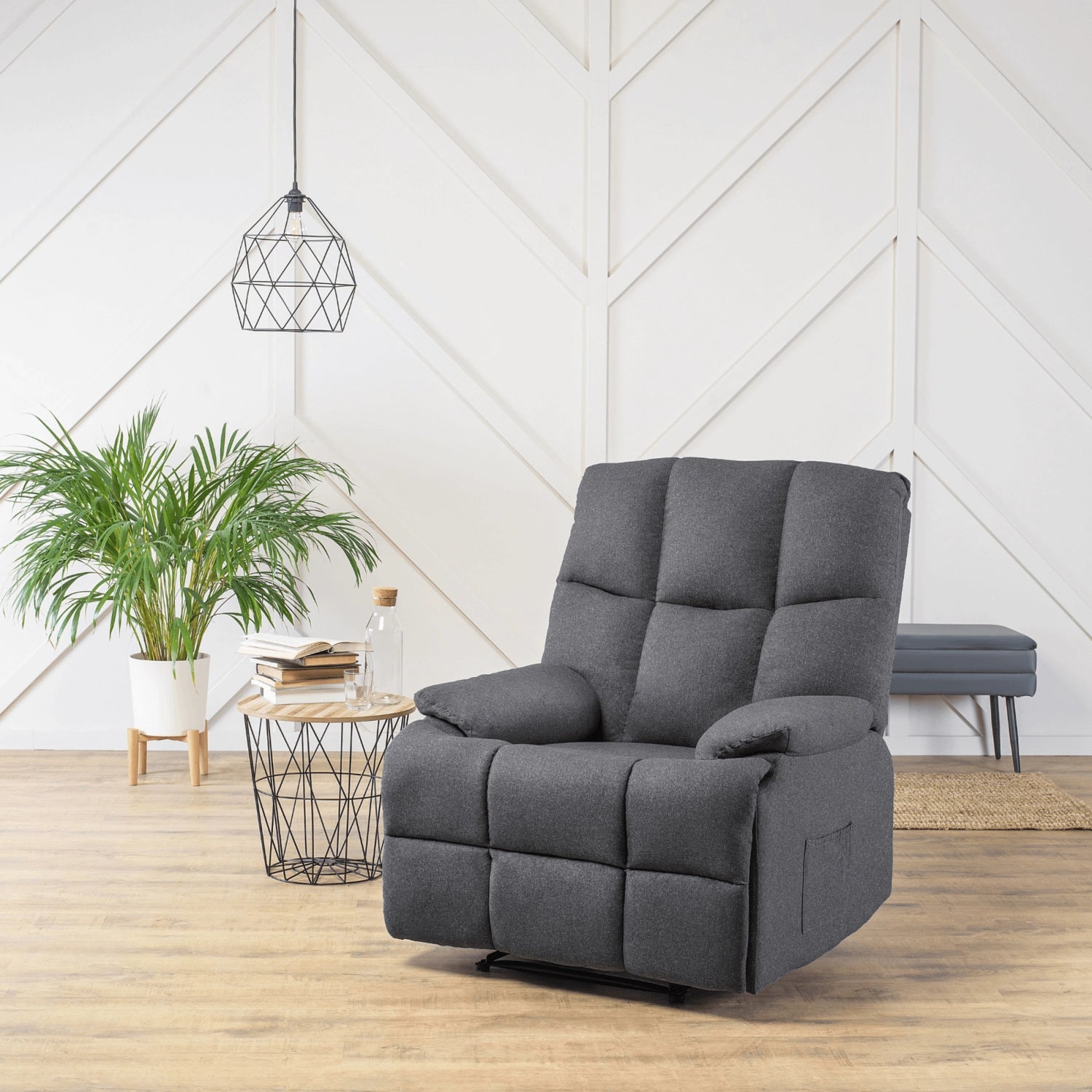 Elite RIKO Gray Recliner Armchair