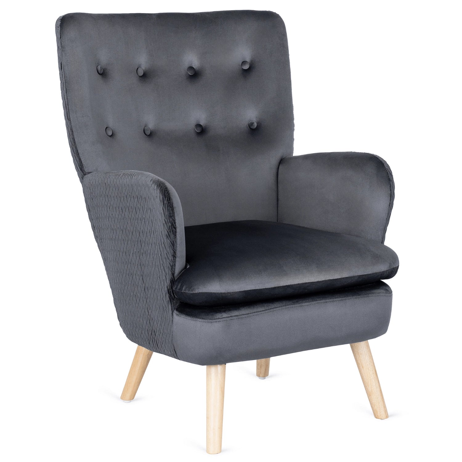 Elite SANTOS Grey Velvet Armchair