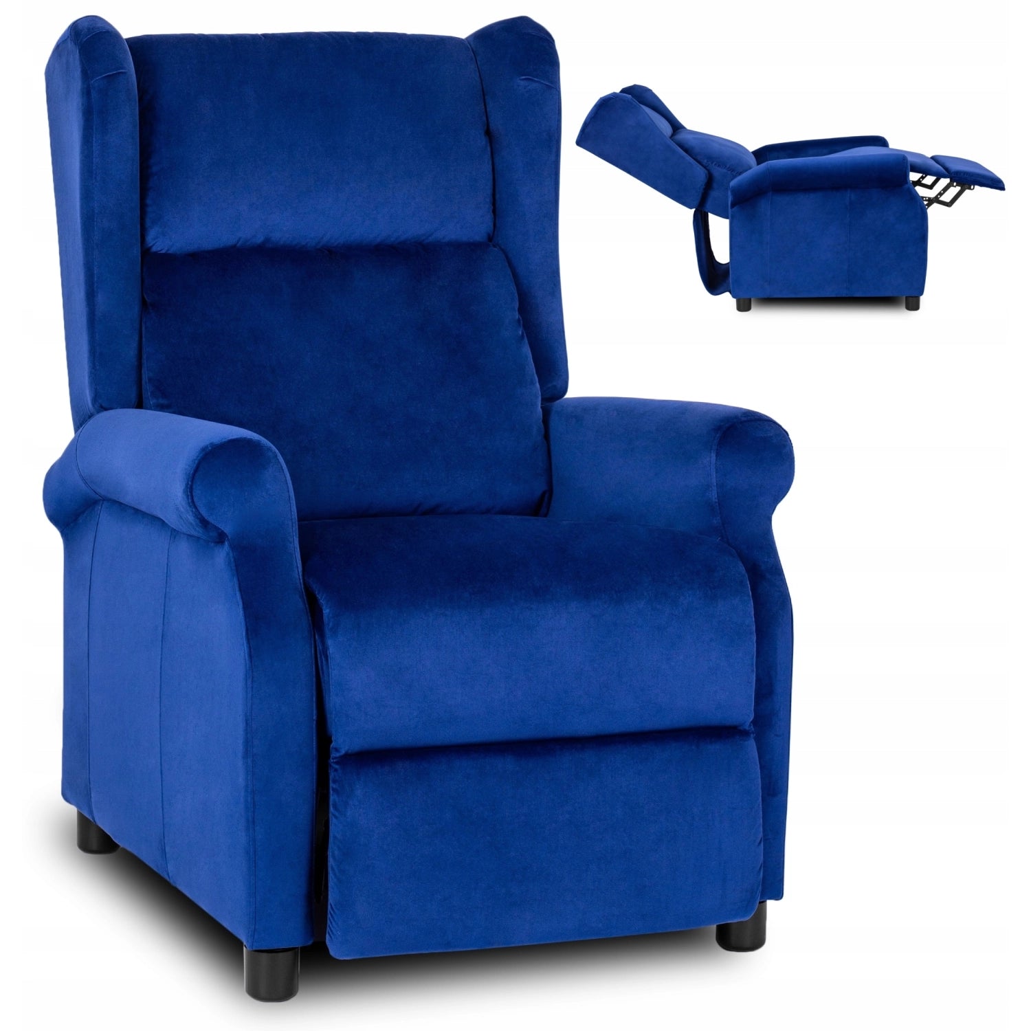 Elite SIMON Navy Blue Velvet Recliner