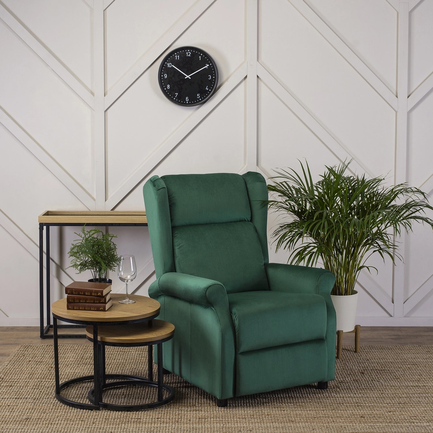 Elite SIMON Green Velvet Recliner