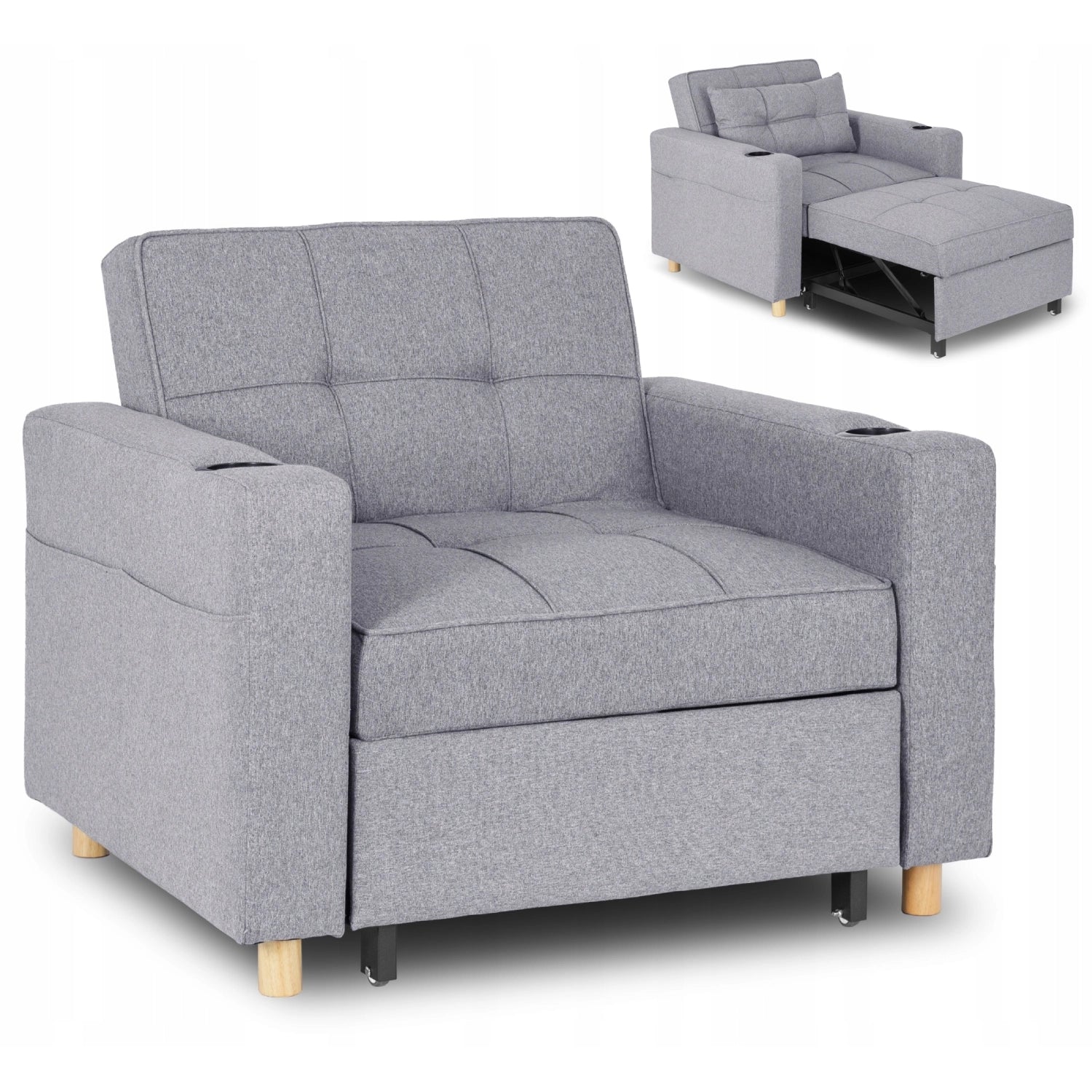 Elite SOLOR Grey Armchair Bed