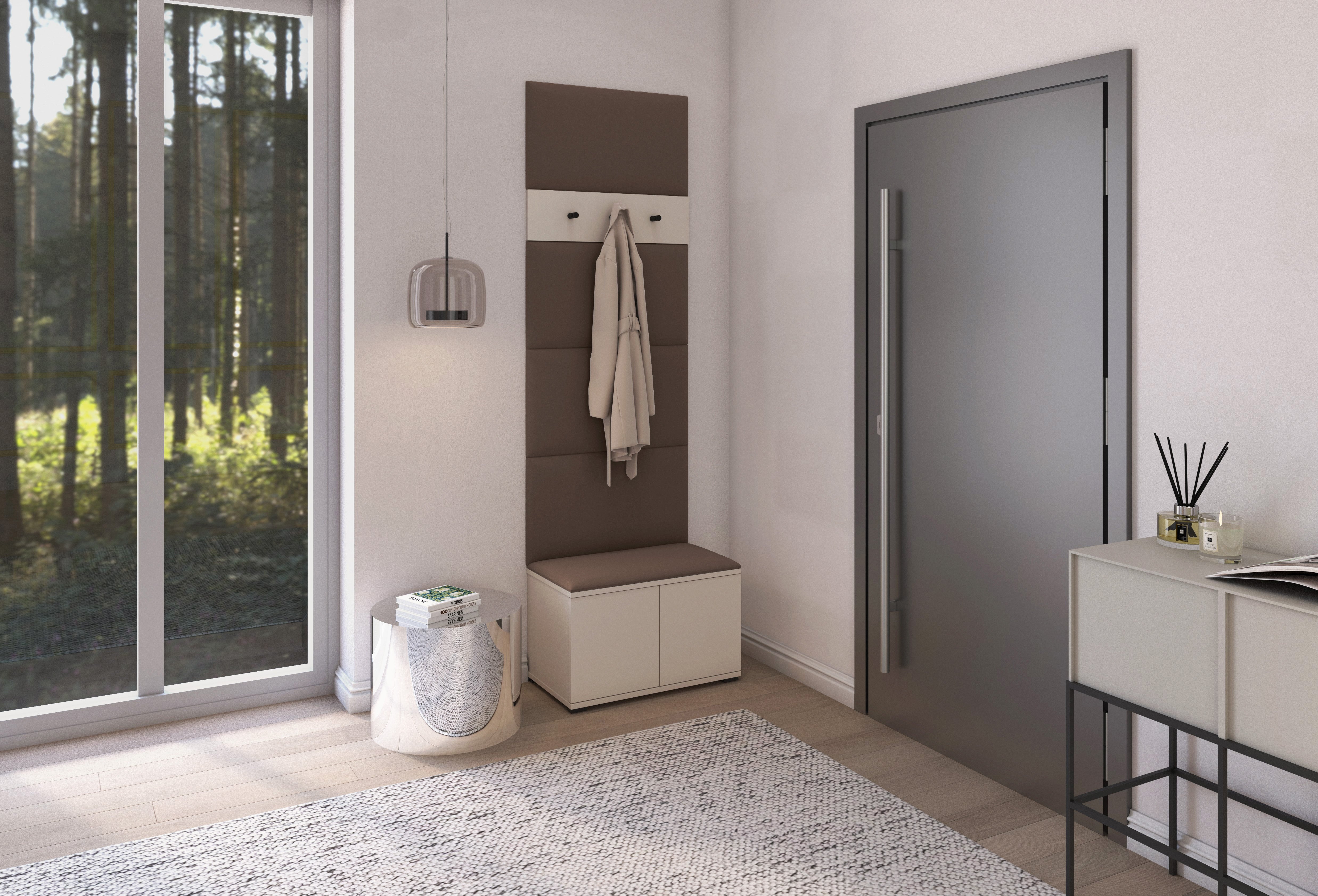 PK Bianco 6 Hallway Wardrobe Set - Dark Brown