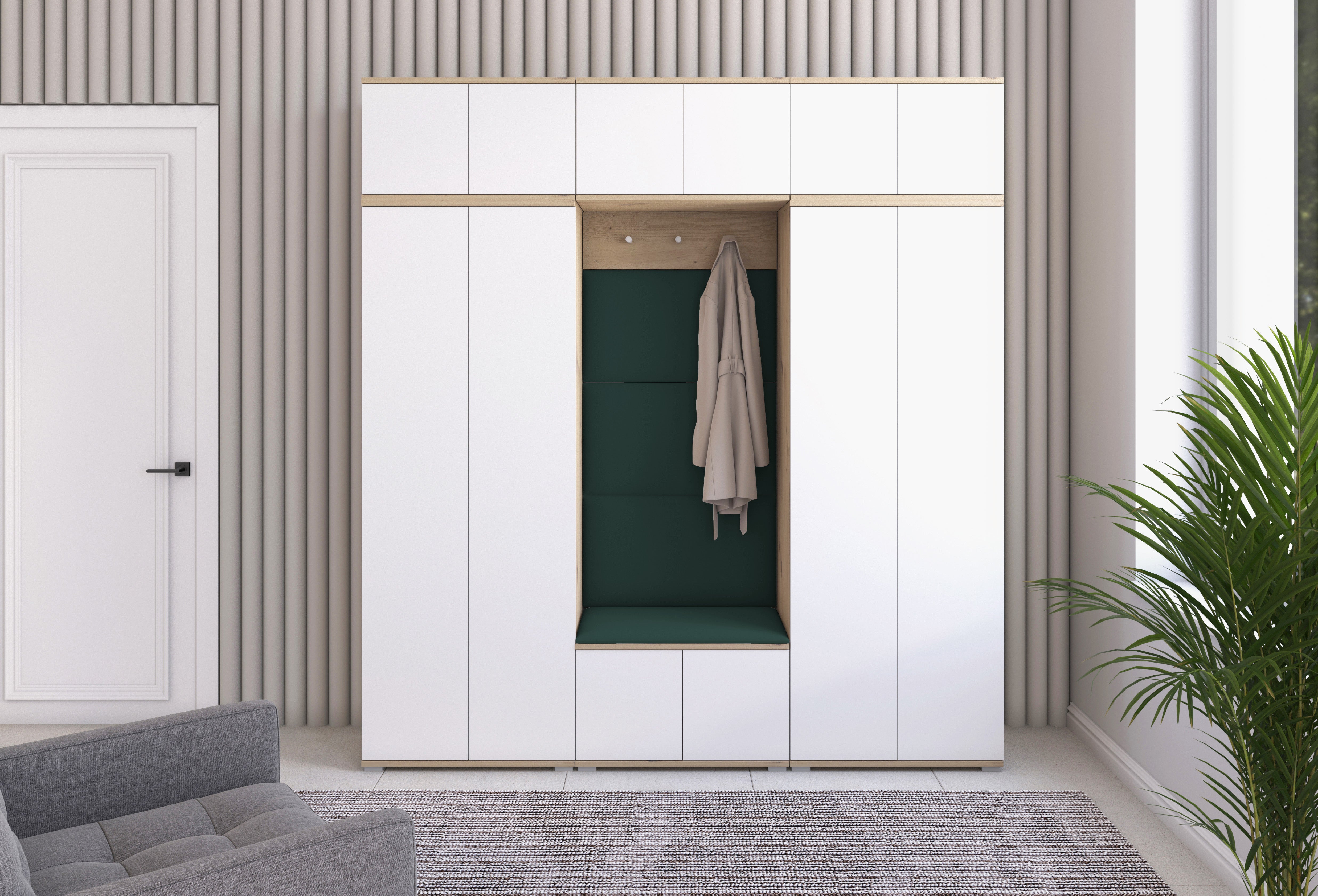 PK Sevilla 4 Hallway Wardrobe - Bottle Green