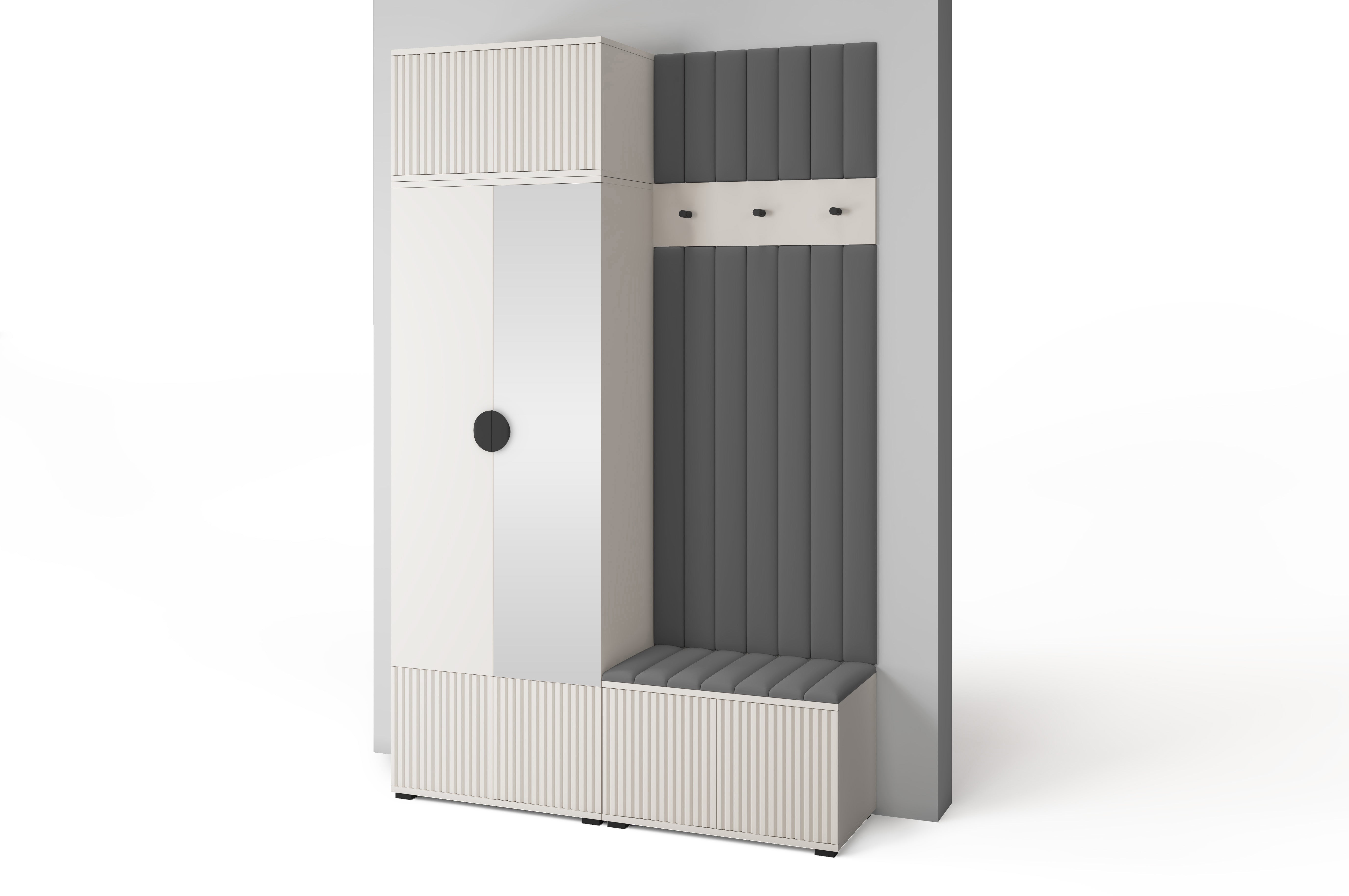 PK Rayo 4 Hallway Wardrobe - Upholstered Panels in Various Colours