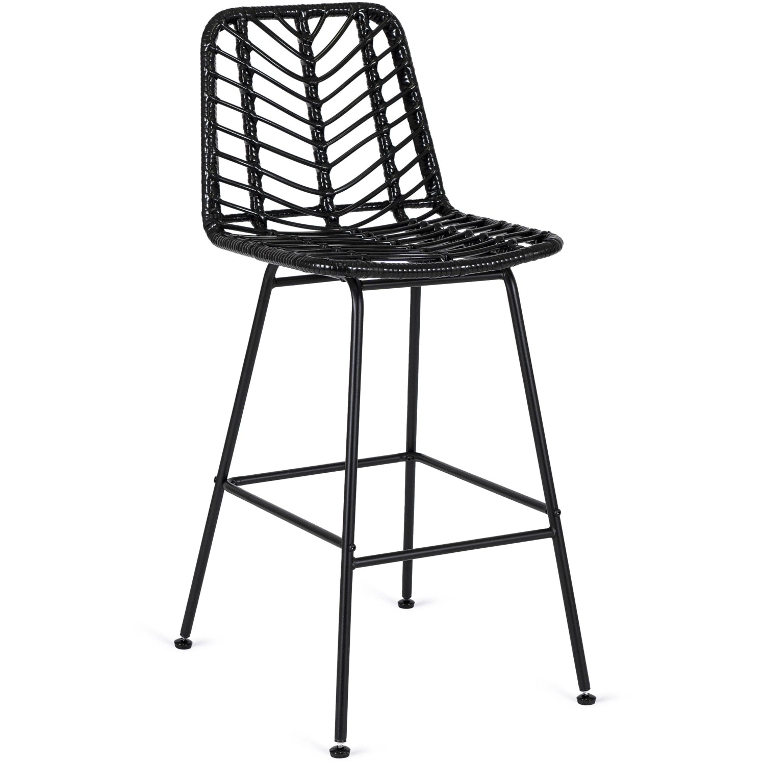Elite JERRY Black Rattan Garden Bar Stool – Stylish & Durable