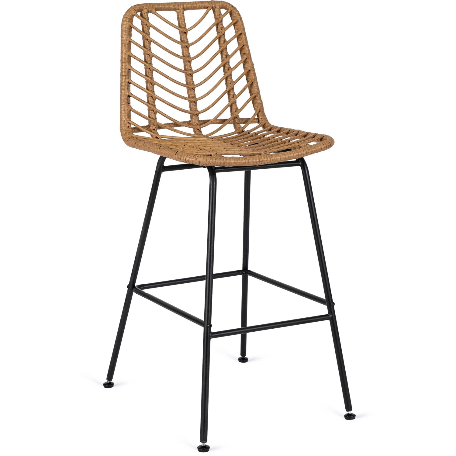 Elite JERRY Oak Shade Rattan Garden Bar Stool – Natural & Stylish