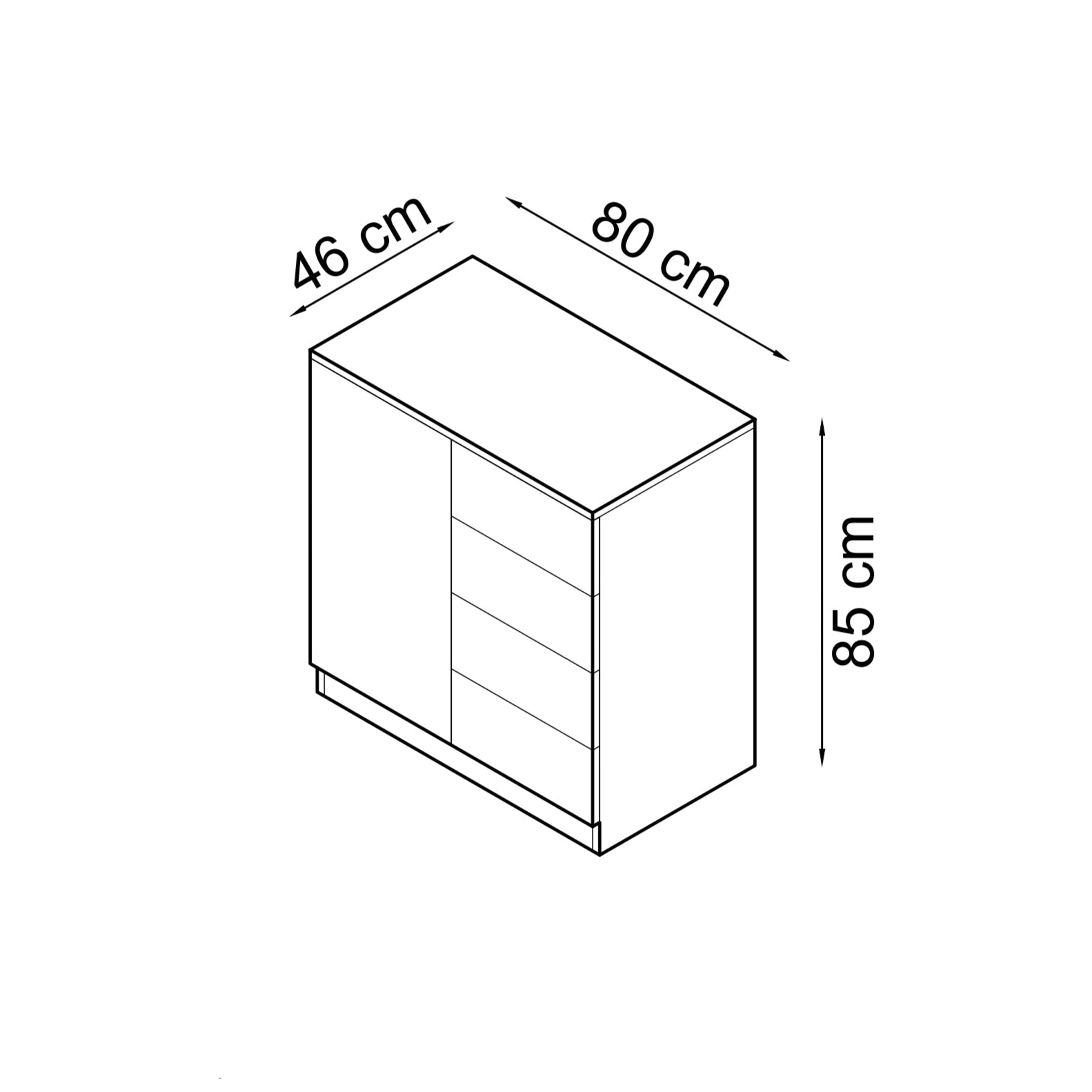 SLEEP VARIA Chest of Drawers 80 cm – Graphite