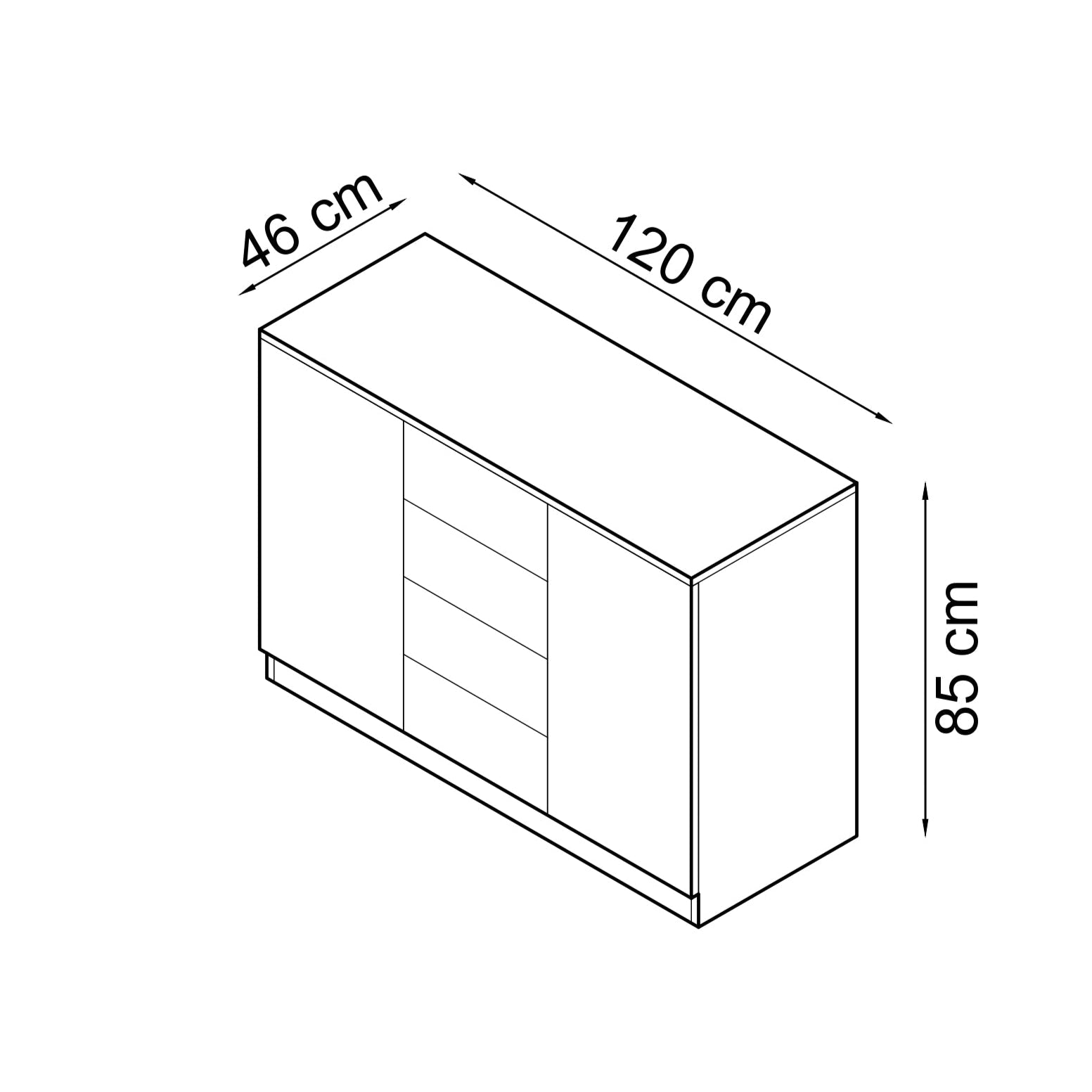 SLEEP VARIA Chest of Drawers 120 cm – White Gloss