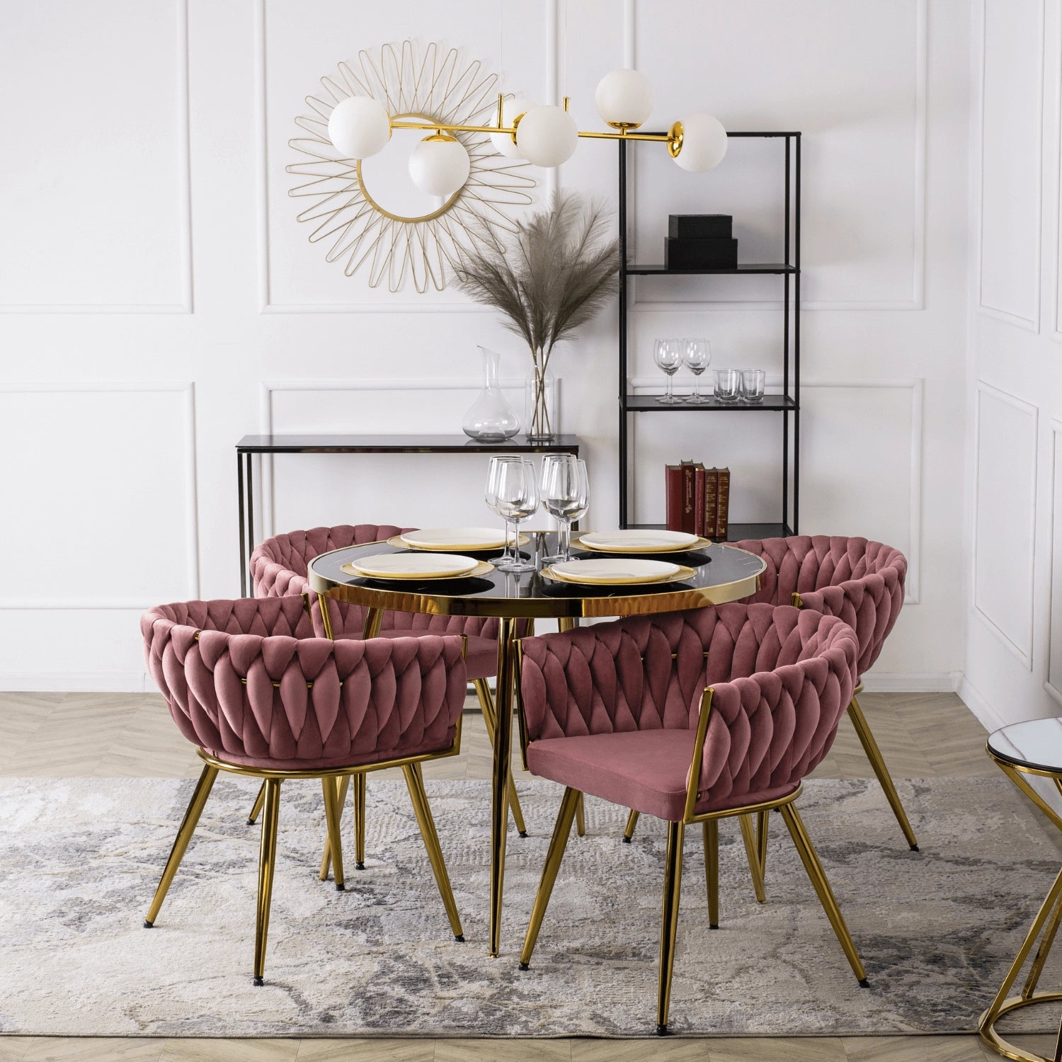 Elite CAPRI Pink Velour Chair – A Touch of Luxury & Elegance