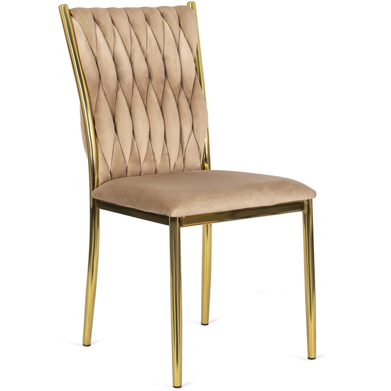 Elite DAN Chair – Beige Velvet & Gold Frame