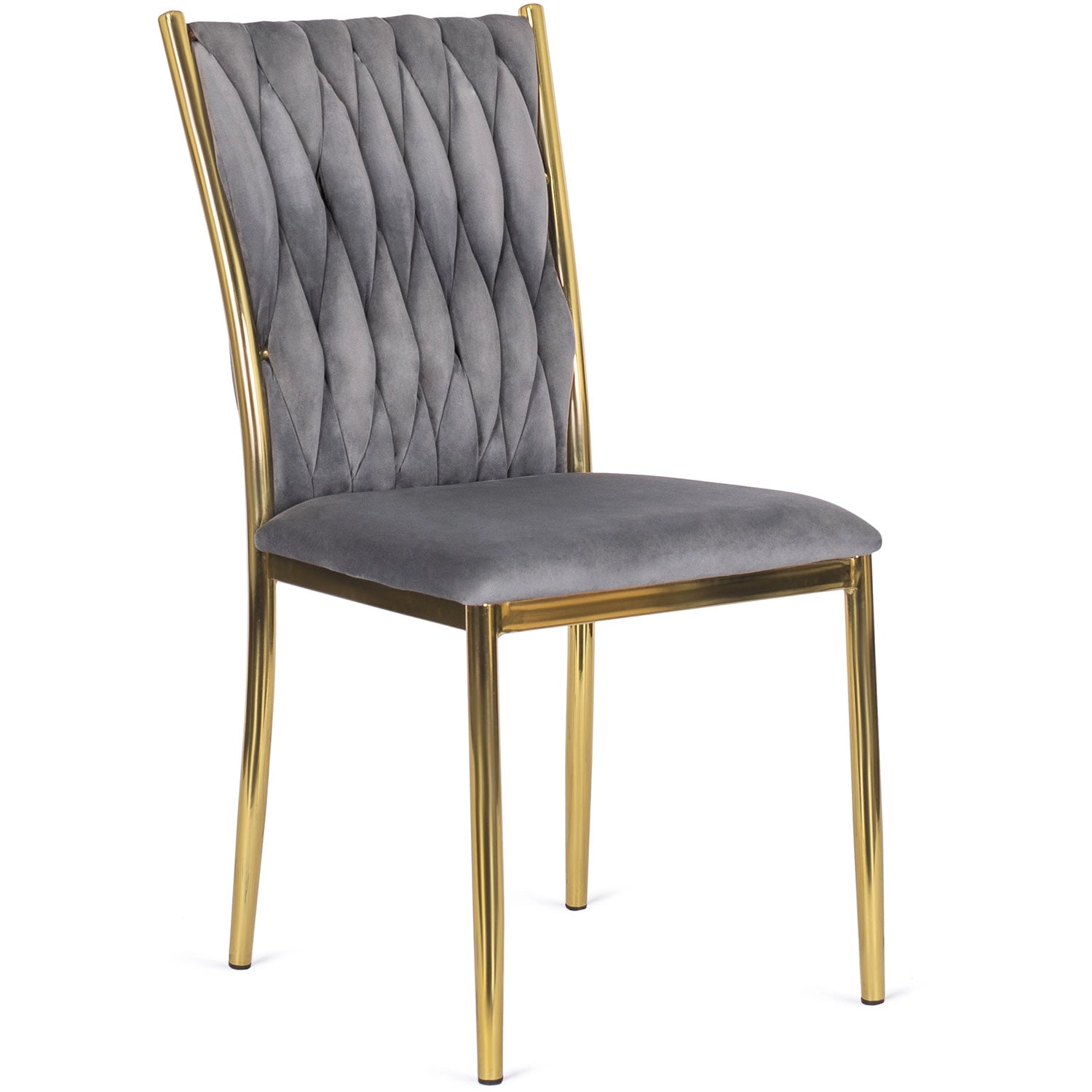 Elite DAN Chair – Gray Velvet & Gold Frame