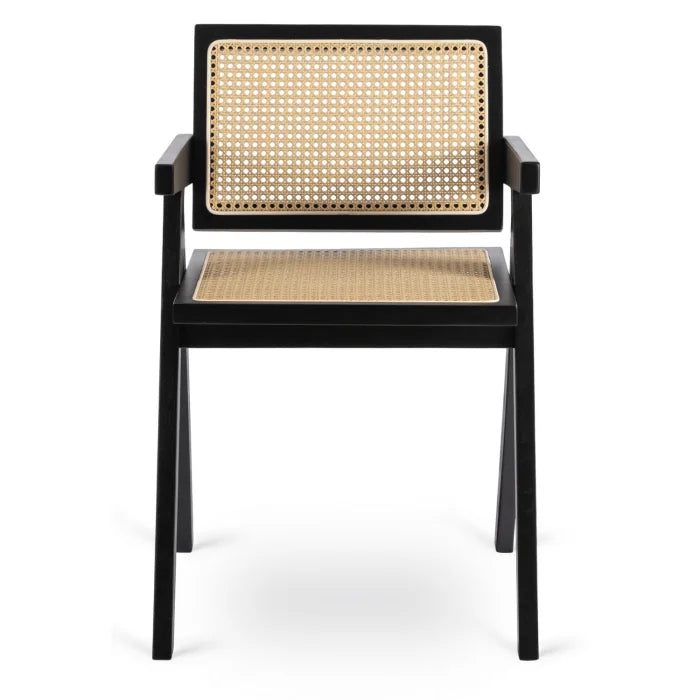Elite MADERA Wooden Chair Black / Beige – Classic Retro with Openwork Design