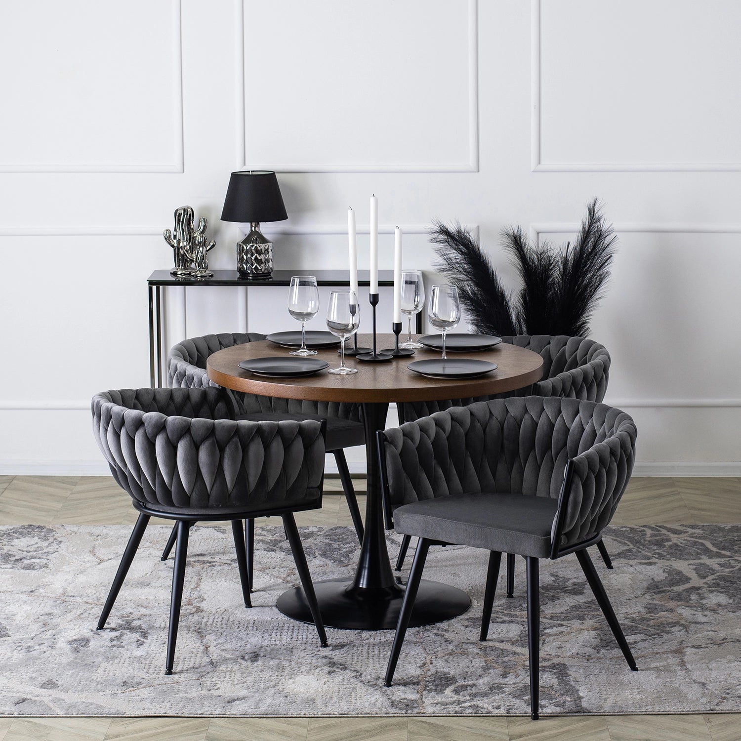 Elite EMPOLI Gray Velvet Chair – Luxurious Comfort & Modern Design