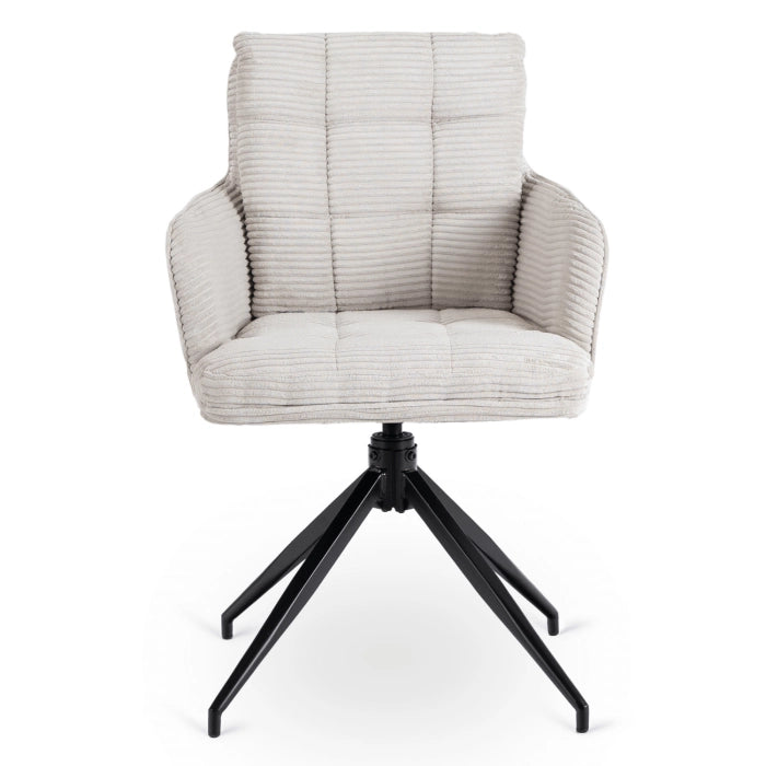 Elite AKITA Modern Upholstered Swivel Chair-Modern Grey Corduroy