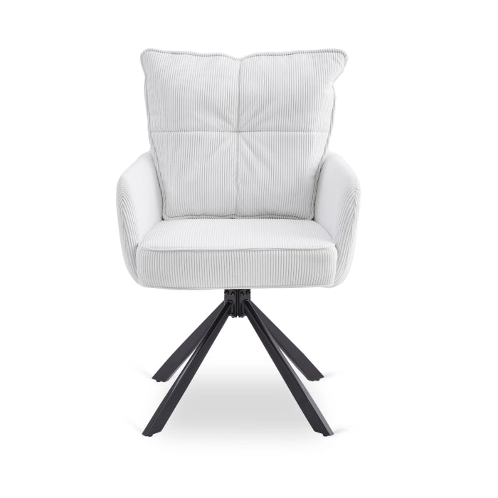 Elite CITY Modern swivel chair in cream corduroy