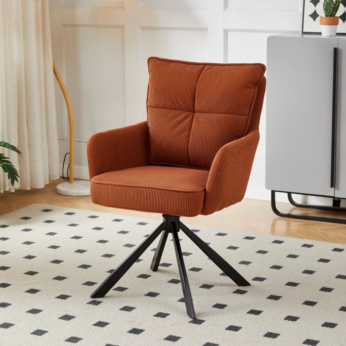 Elite CITY Modern swivel chair in rust corduroy