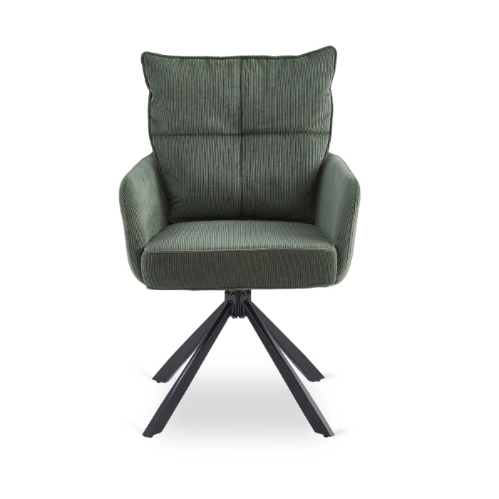 Elite CITY Modern swivel chair in green corduroy