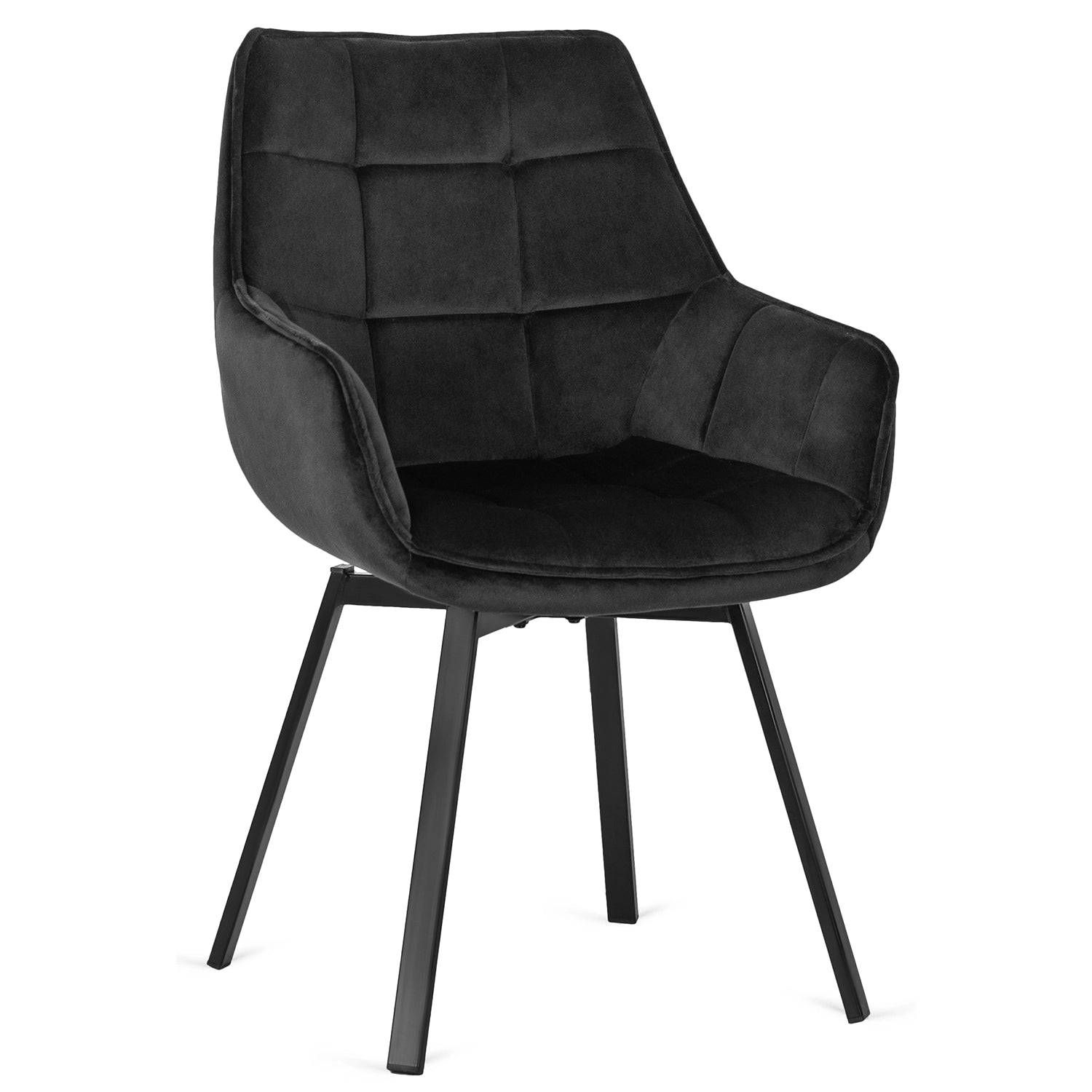 Elite LUNA Black Velvet Swivel Chair – Modern Comfort & Style